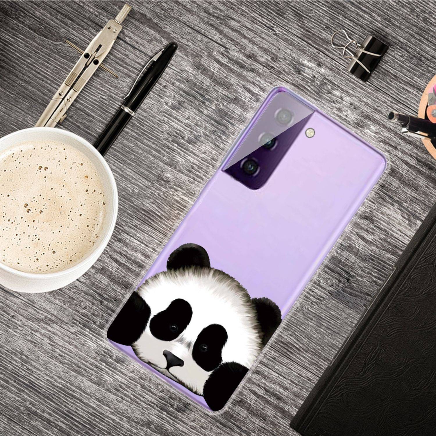 Samsung Galaxy S21 Plus Handyhülle Schutzcase Panda Bär Bookcover Transparent