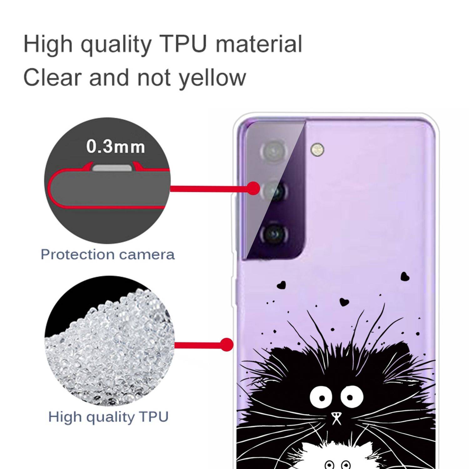 Samsung Galaxy S21 Plus Handyhülle Schutzcase Katze Backcover Transparent