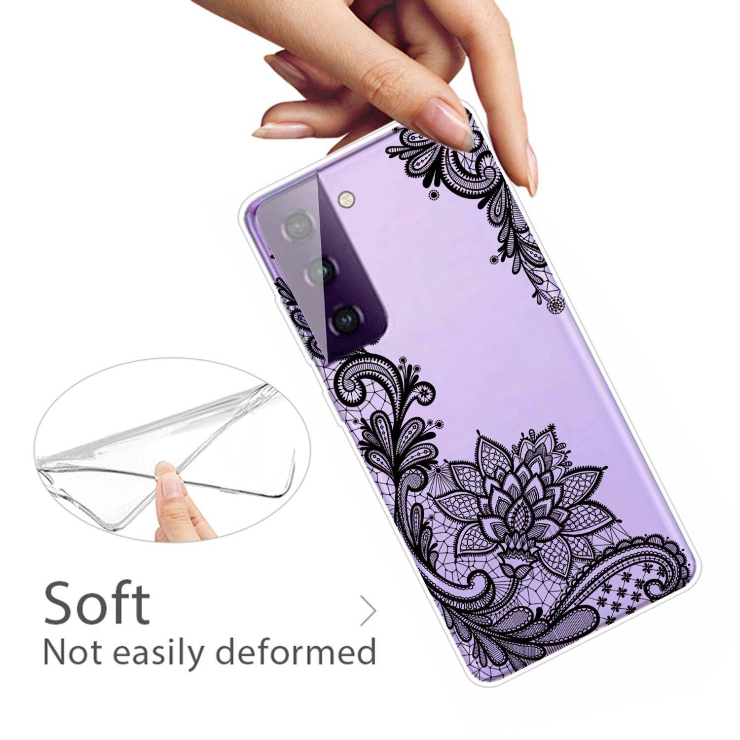 Samsung Galaxy S21 Plus Handyhülle Schutzcase Lotusblume Backcover Transparent
