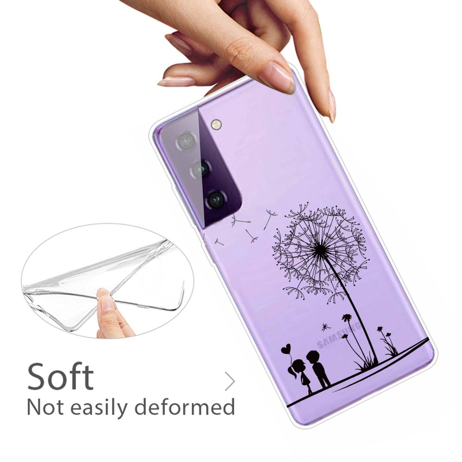 Samsung Galaxy S21 Plus Handyhülle Schutzcase Pusteblume Bookcover Transparent