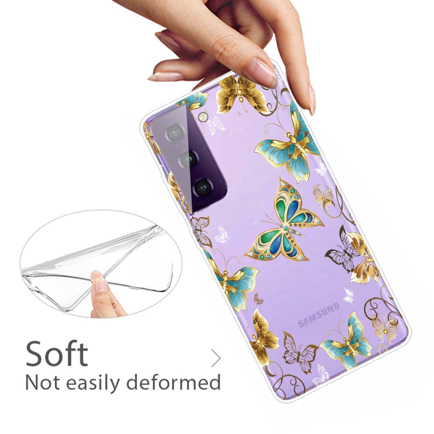 Hülle kompatibel mit Samsung Galaxy S21 Plus Kunststoff Soft Handyhülle - Handy Case Transparent