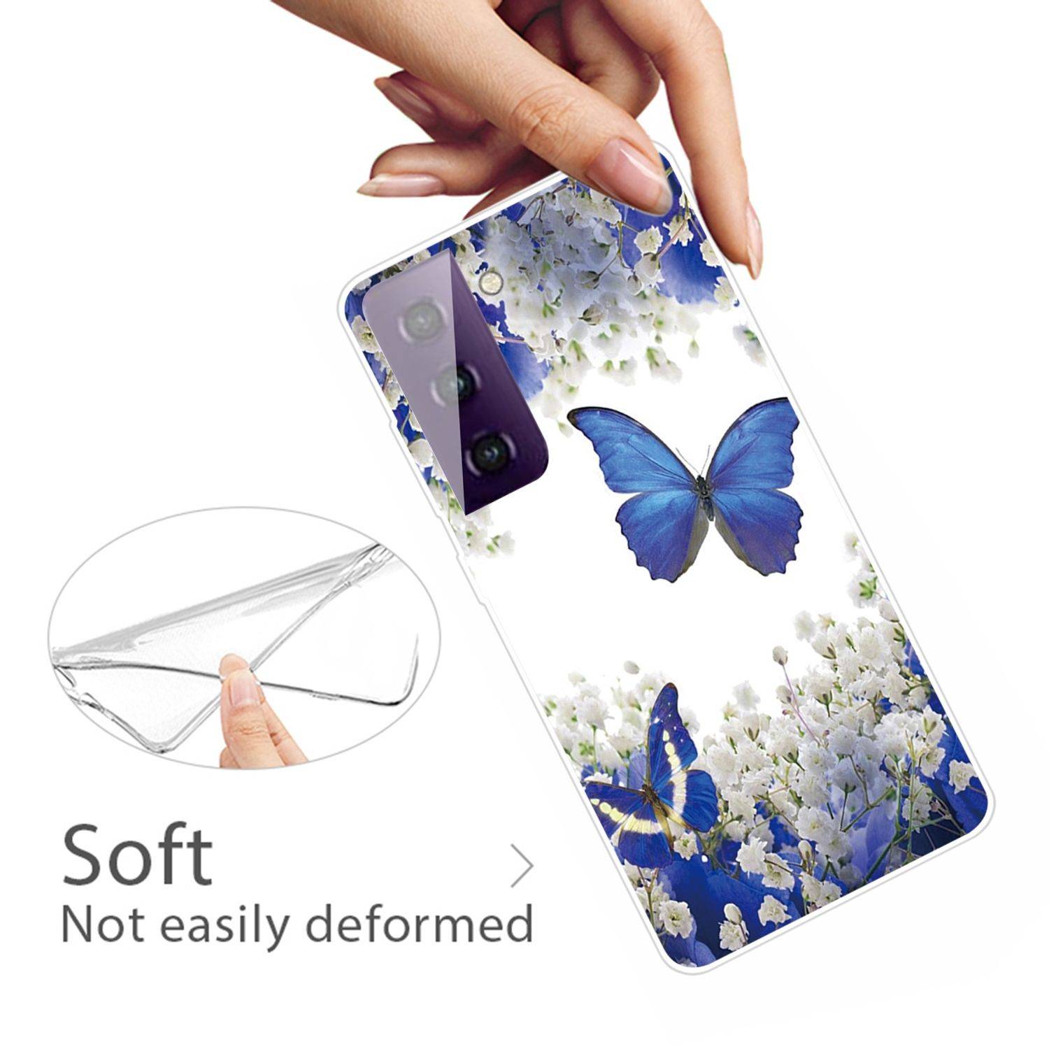 Samsung Galaxy S21 Plus Handyhülle Schutzcase Schmetterling Backcover Transparent