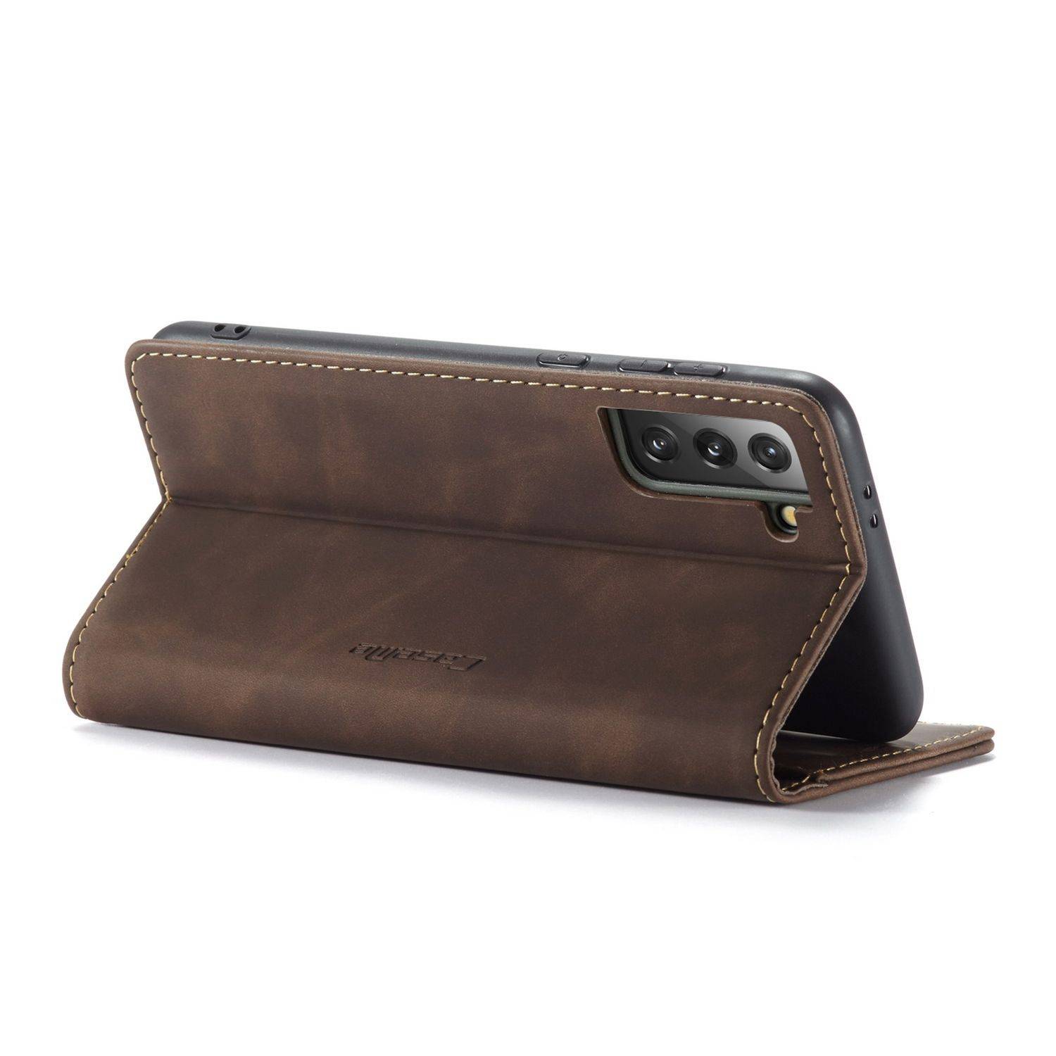 Samsung Galaxy S21 Handyhülle Schutztasche Bookcover Braun