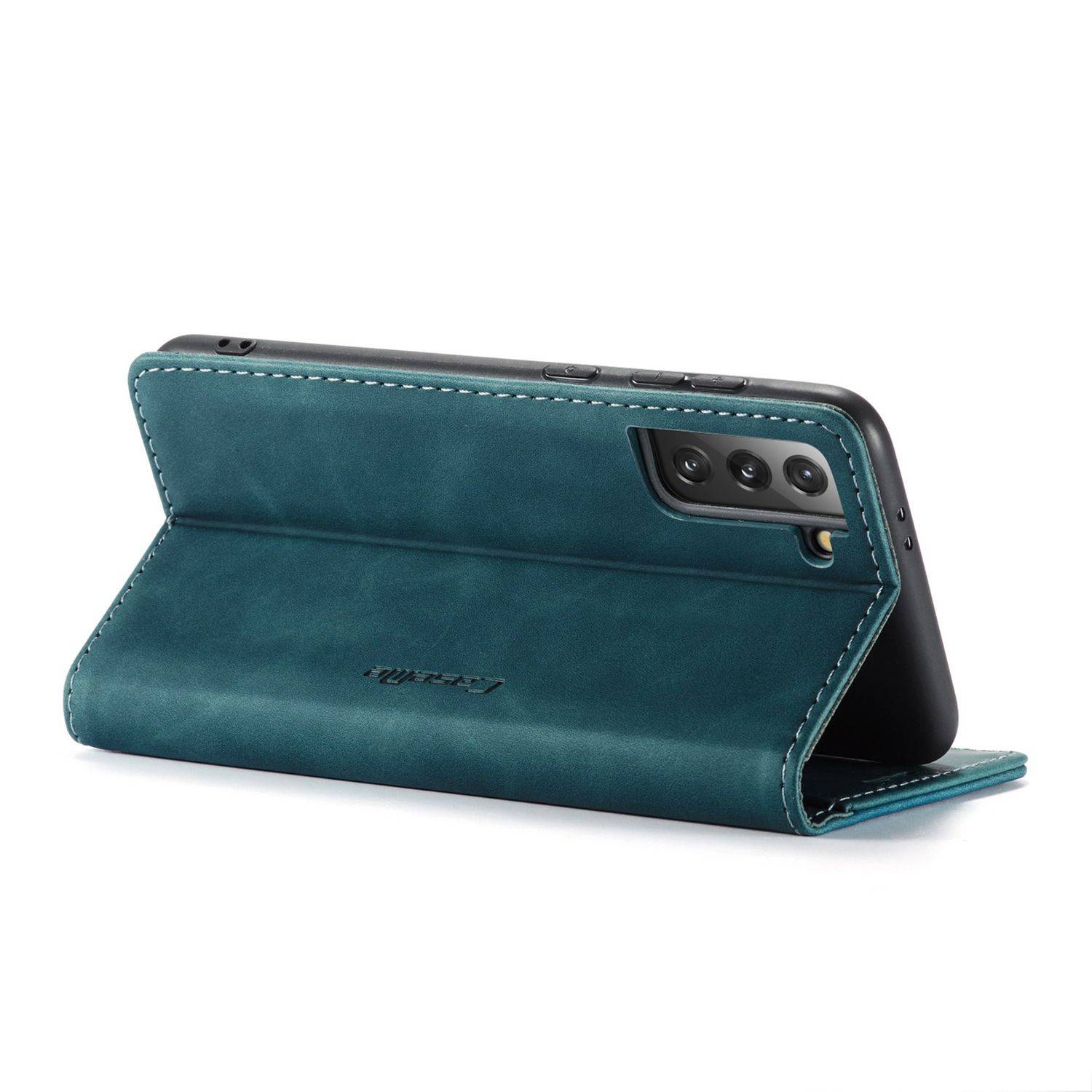 Hülle kompatibel mit Samsung Galaxy S21 Plus Kunstleder Handyhülle - Handy Case Blau