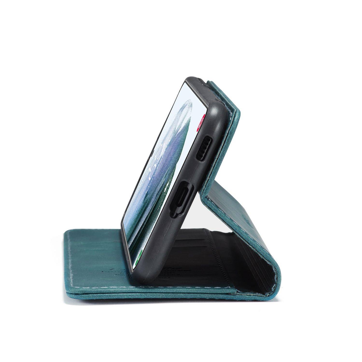 Hülle kompatibel mit Samsung Galaxy S21 Plus Kunstleder Handyhülle - Handy Case Blau