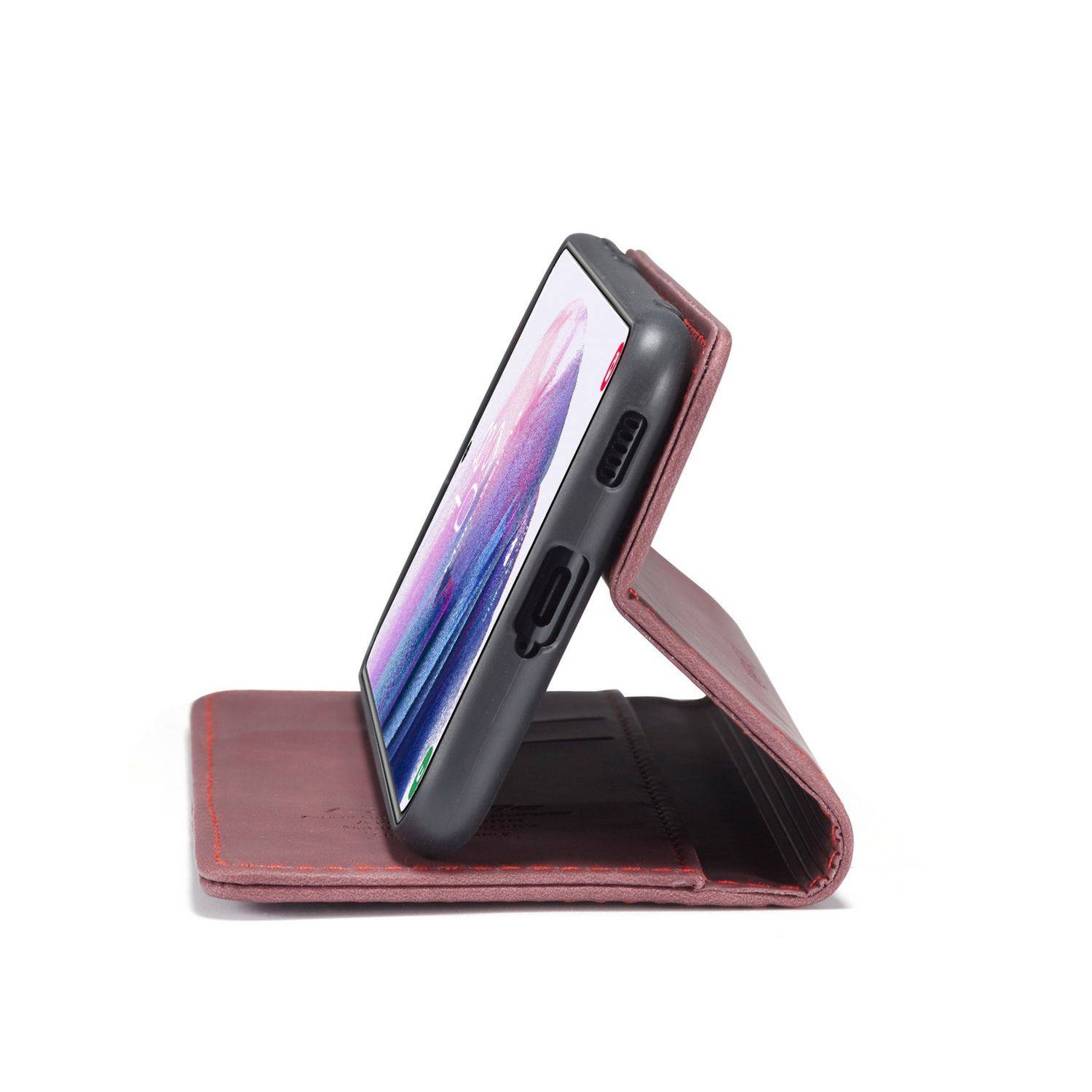 Samsung Galaxy S21 Plus Handyhülle Schutztasche Bookcover Rot