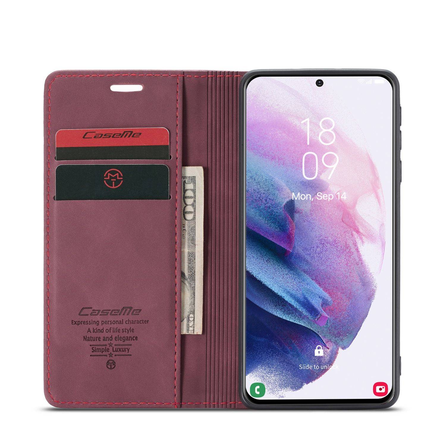 Samsung Galaxy S21 Plus Handyhülle Schutztasche Bookcover Rot