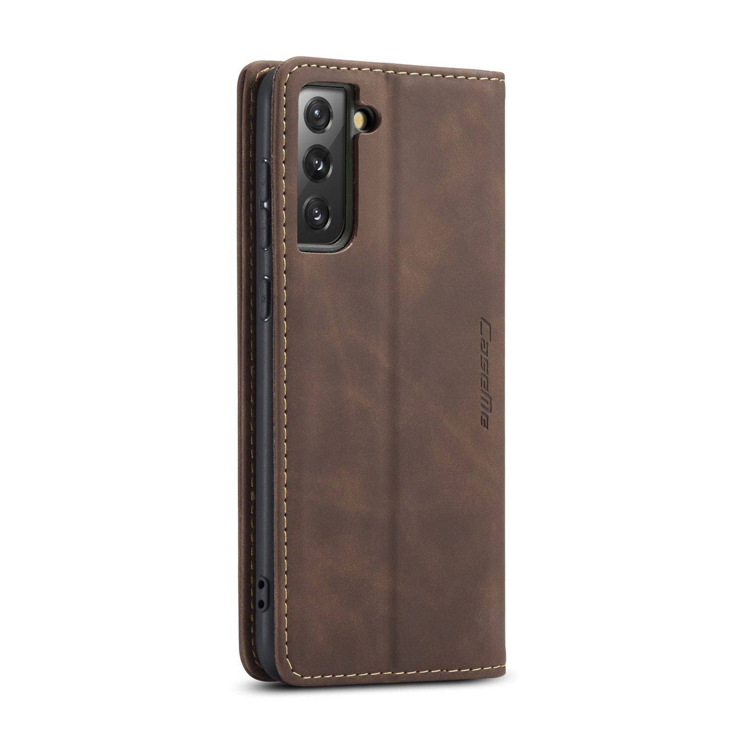 Hülle kompatibel mit Samsung Galaxy S21 Plus Kunstleder Handyhülle - Handy Case Braun