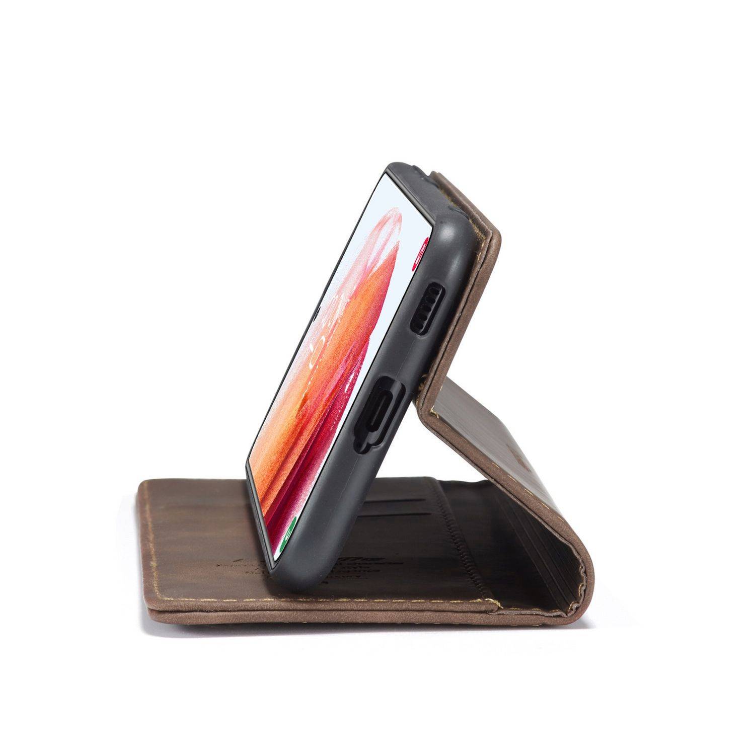 Hülle kompatibel mit Samsung Galaxy S21 Plus Kunstleder Handyhülle - Handy Case Braun