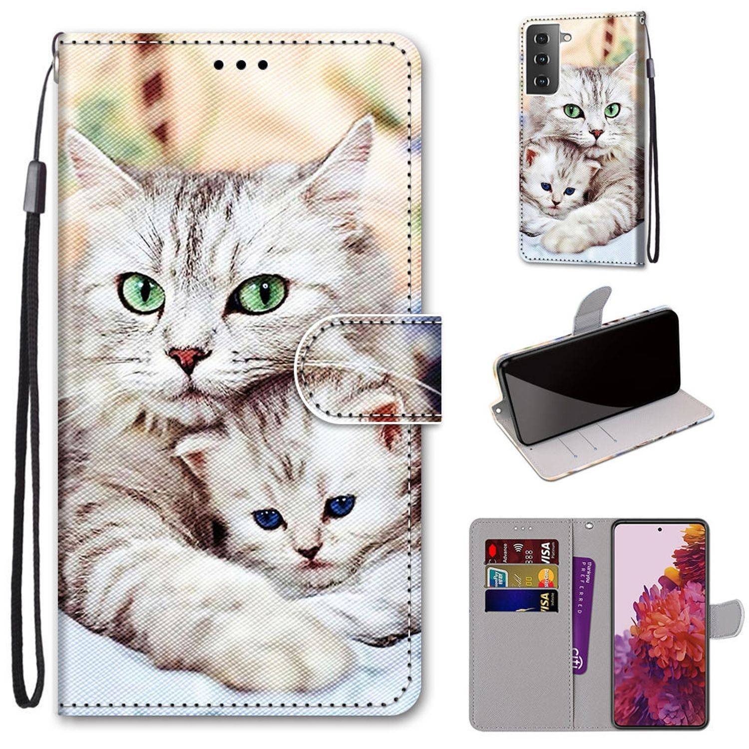 Hülle kompatibel mit Samsung Galaxy S21 Kunstleder Handyhülle - Handy Case Mehrfarbig