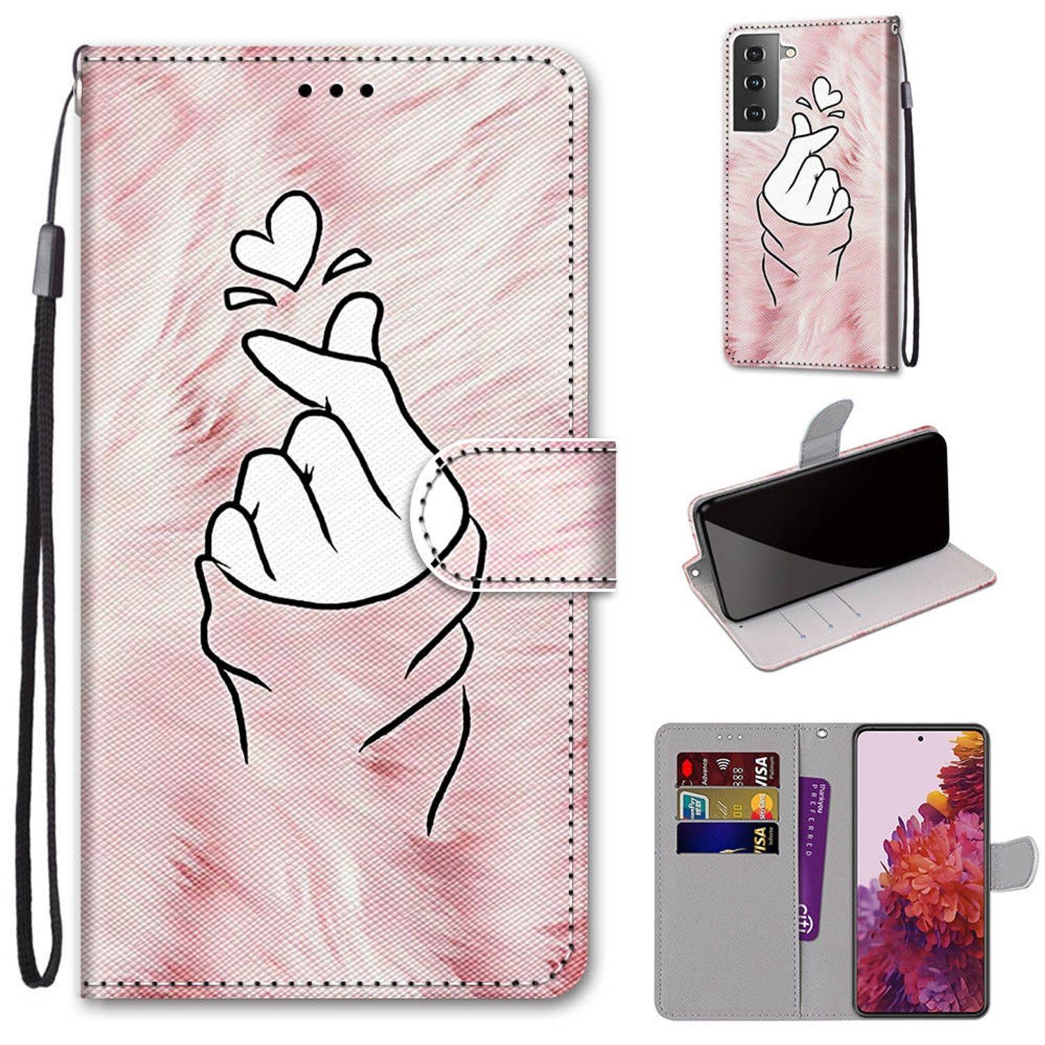 Samsung Galaxy S21 Handyhülle Schutztasche Bookcover Rosa