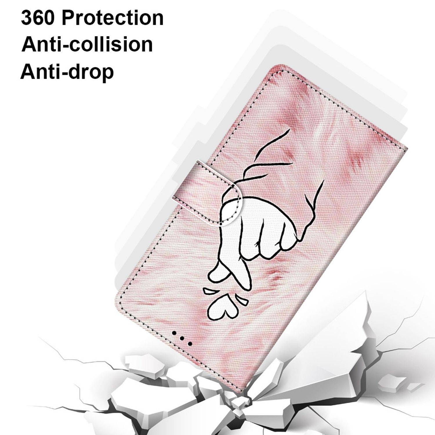 Samsung Galaxy S21 Handyhülle Schutztasche Bookcover Rosa
