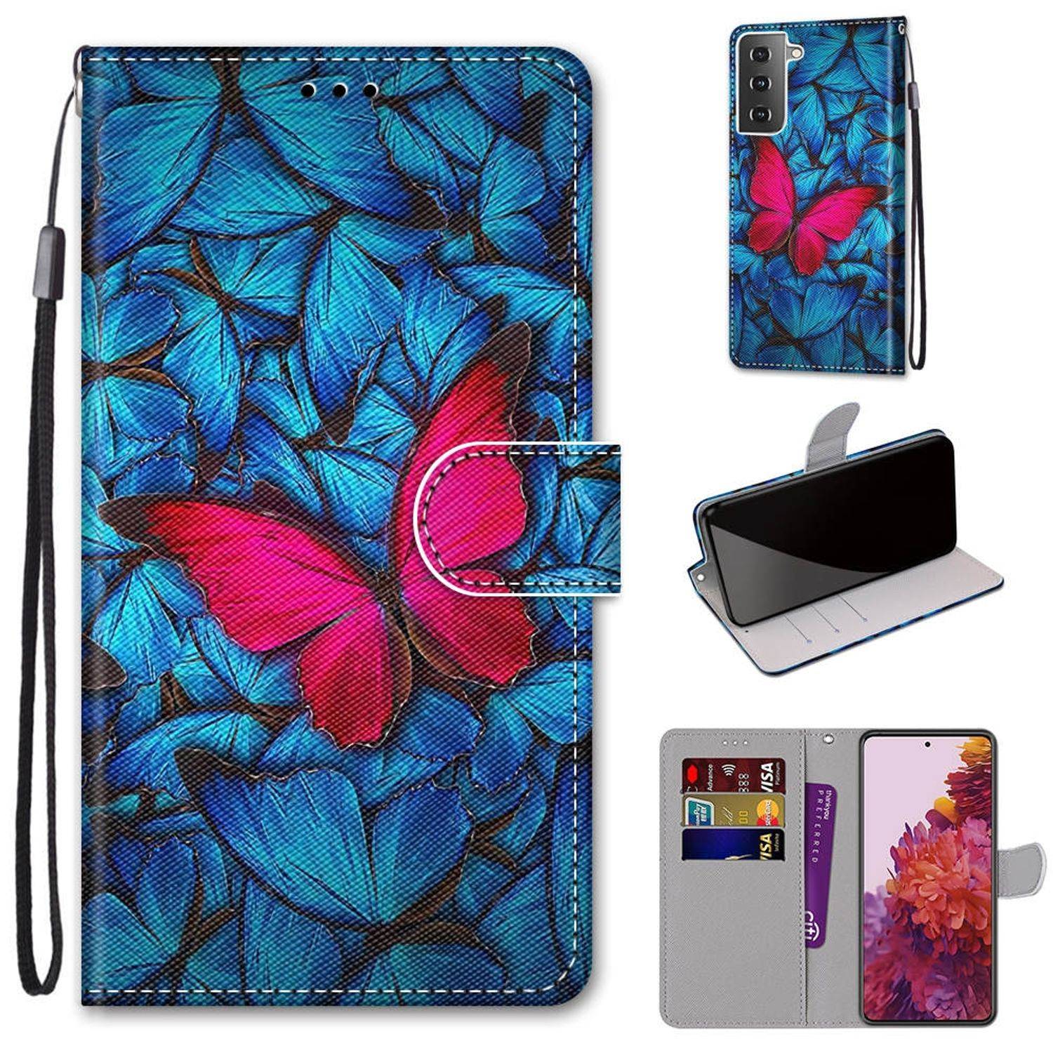 Samsung Galaxy S21 Handyhülle Schutztasche Bookcover Blau