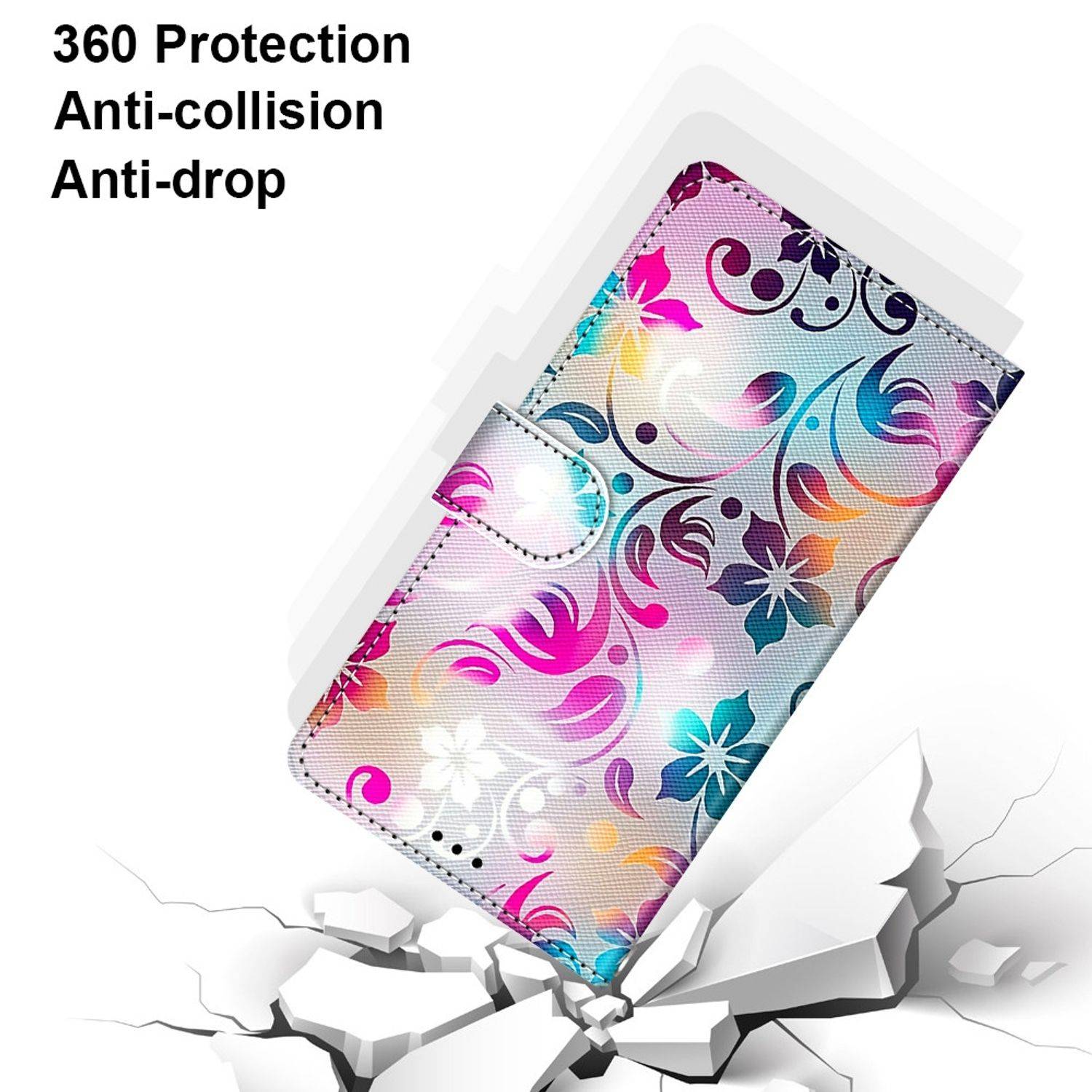 Samsung Galaxy S21 Ultra Handyhülle Schutztasche Bookcover Mehrfarbig