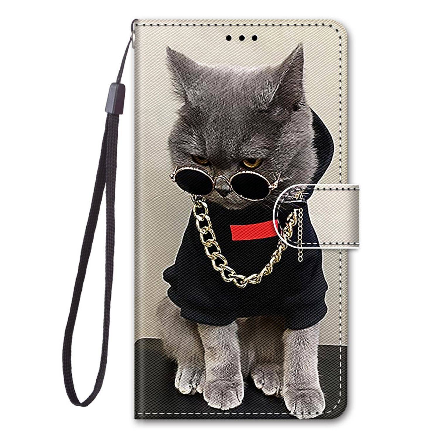 Samsung Galaxy S21 Ultra Handyhülle Schutztasche Katzen Bookcover Mehrfarbig