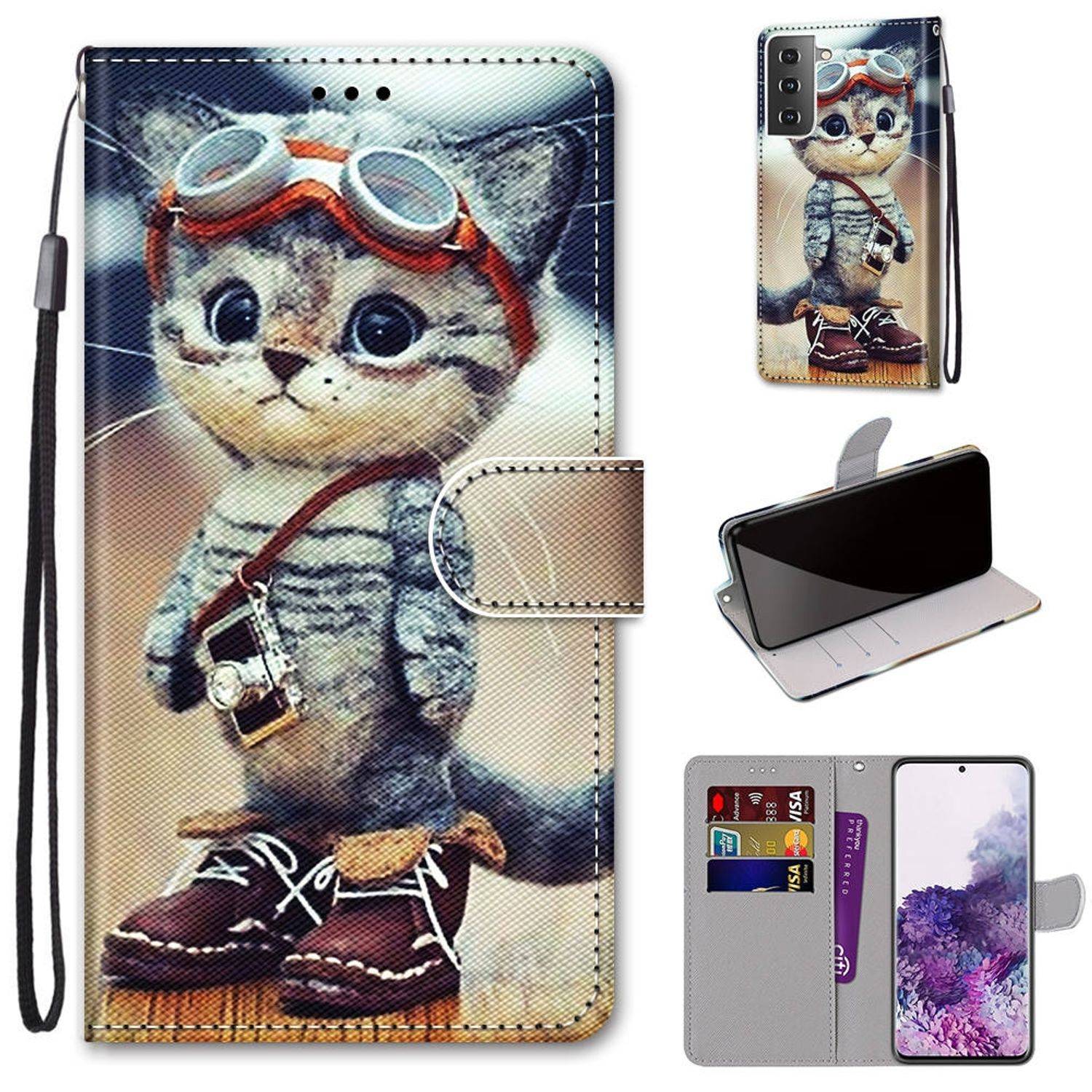 Hülle kompatibel mit Samsung Galaxy S21 Plus Kunstleder Handyhülle - Handy Case Mehrfarbig