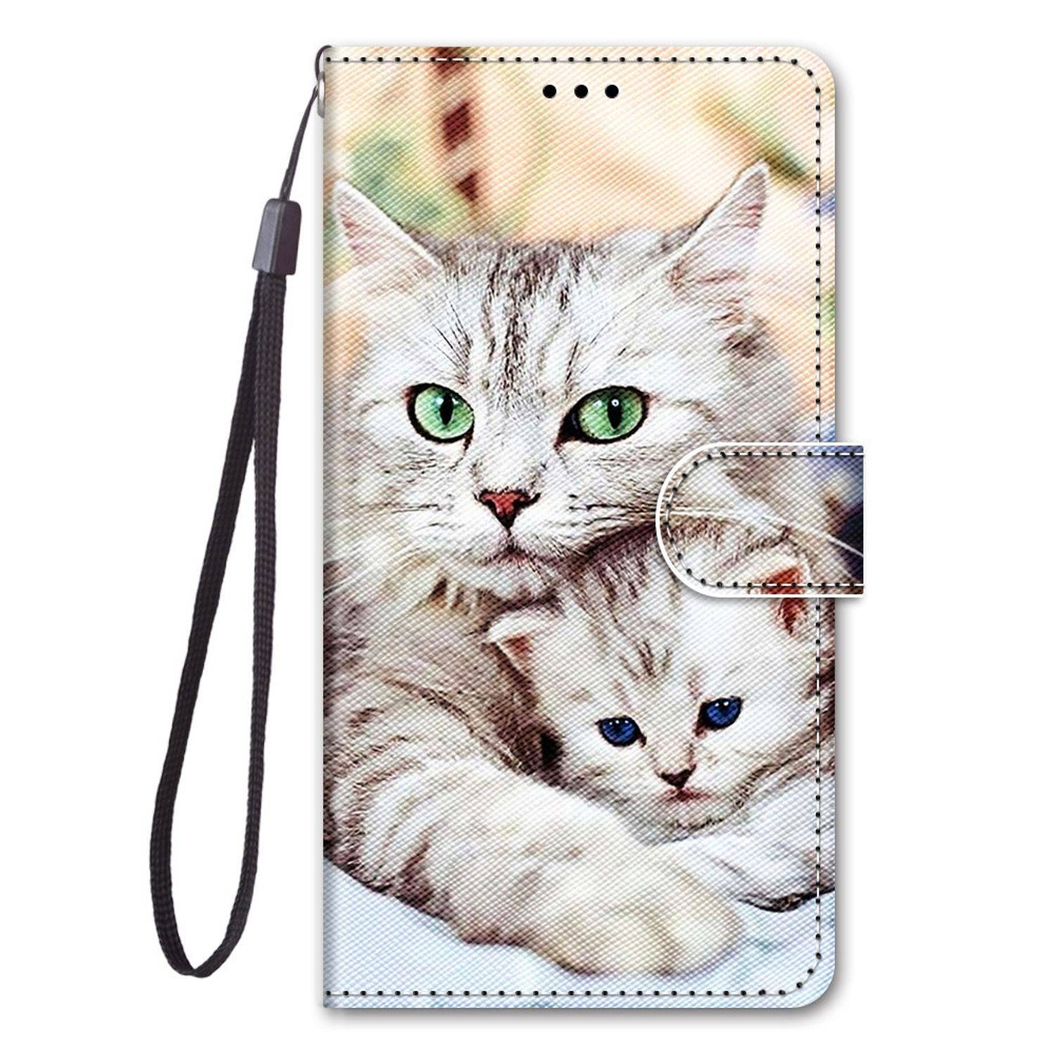 Samsung Galaxy S21 Plus Handyhülle Schutztasche Katzen Bookcover Mehrfarbig