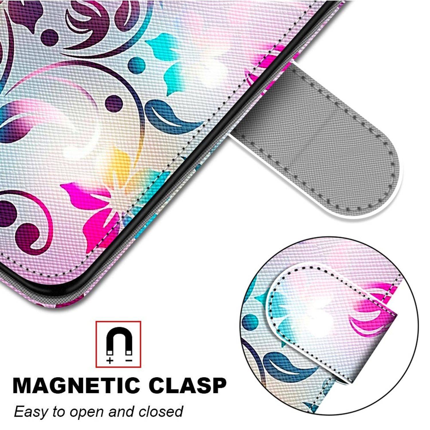 Samsung Galaxy S21 Plus Handyhülle Schutztasche Bookcover Mehrfarbig