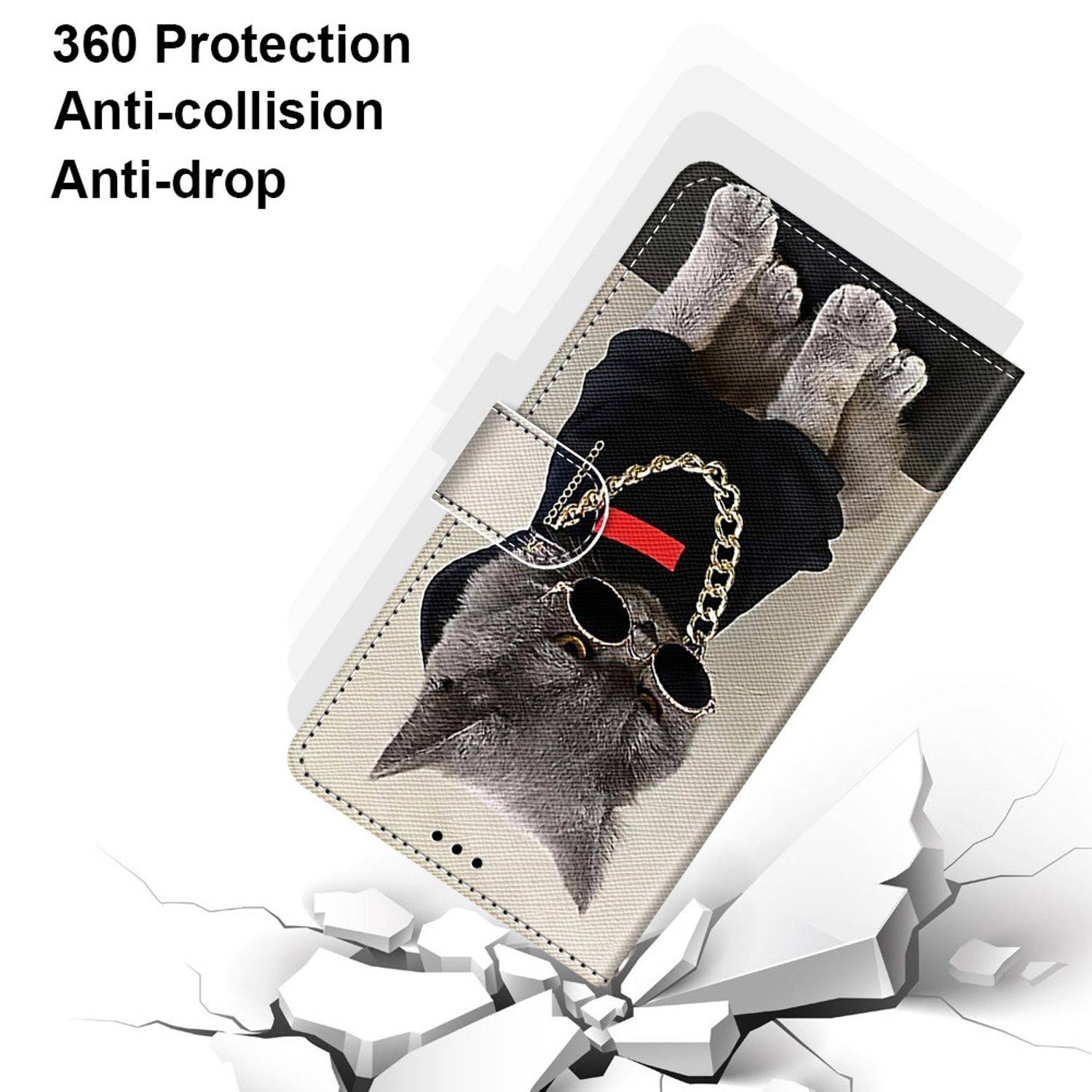 Samsung Galaxy S21 Plus Handyhülle Schutztasche Katzen Bookcover Mehrfarbig