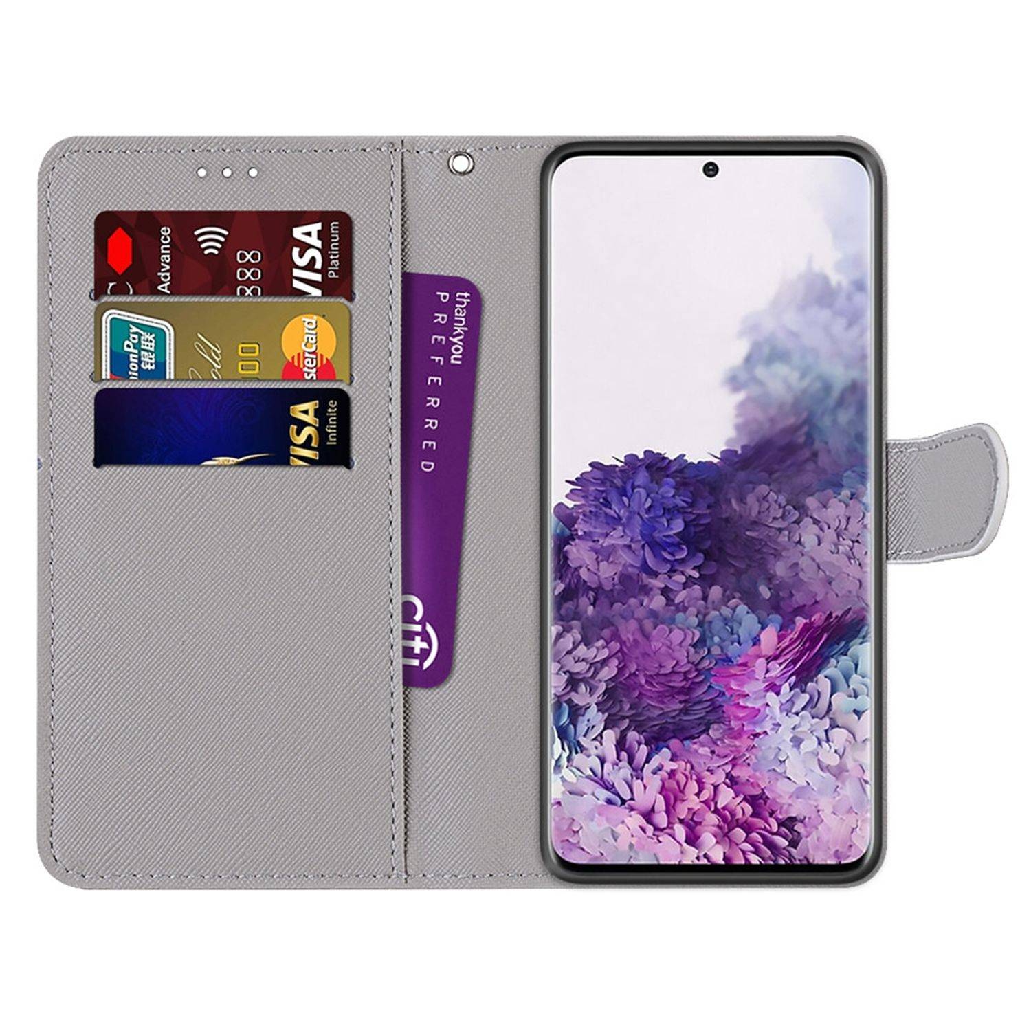 Samsung Galaxy S21 Plus Handyhülle Schutztasche Katzen Bookcover Mehrfarbig