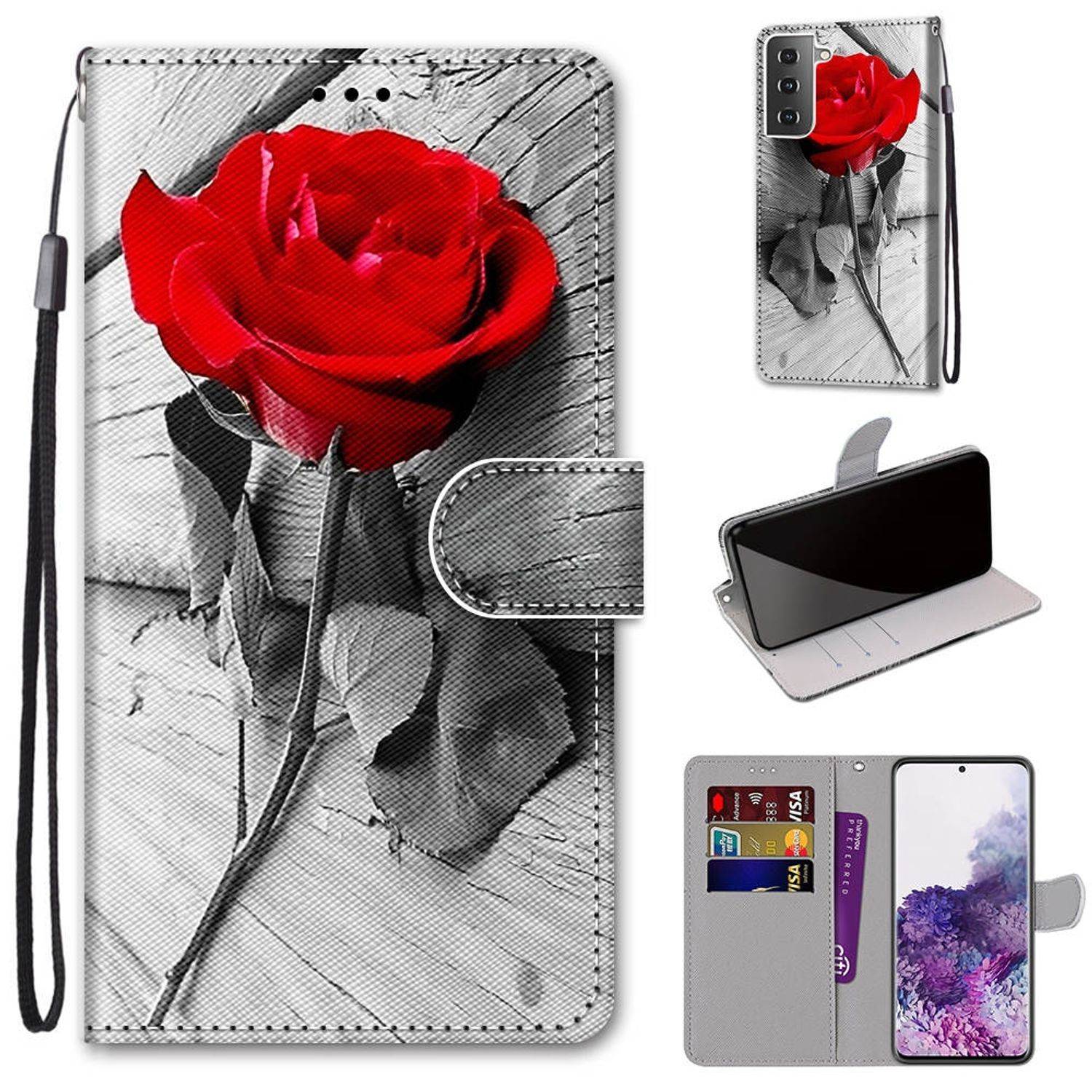 Samsung Galaxy S21 Plus Handyhülle Schutztasche Bookcover Rot