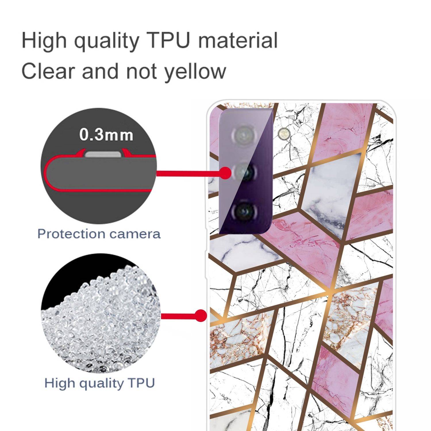 Samsung Galaxy S21 Plus Handyhülle Schutzcase Marmor Backcover Mehrfarbig