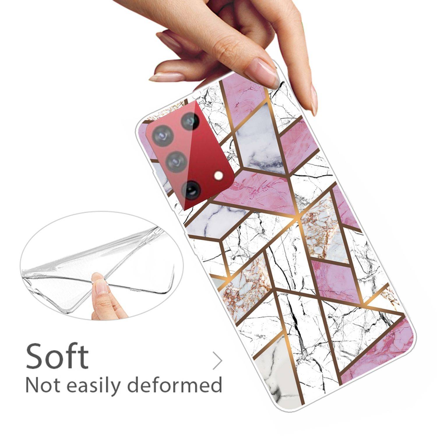 Samsung Galaxy S21 Ultra Handyhülle Schutzcase Marmor Umhängetasche Mehrfarbig