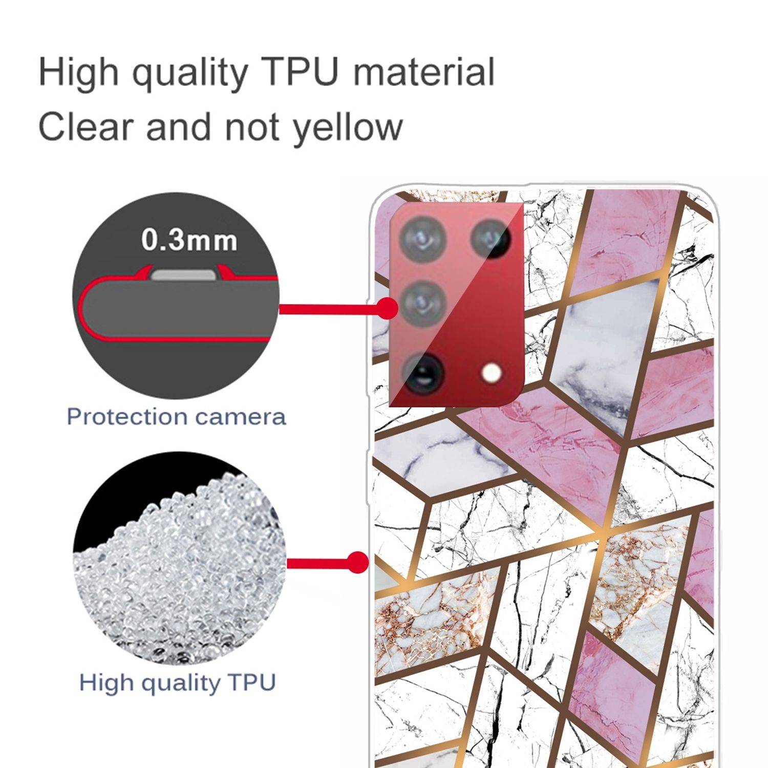 Samsung Galaxy S21 Ultra Handyhülle Schutzcase Marmor Umhängetasche Mehrfarbig