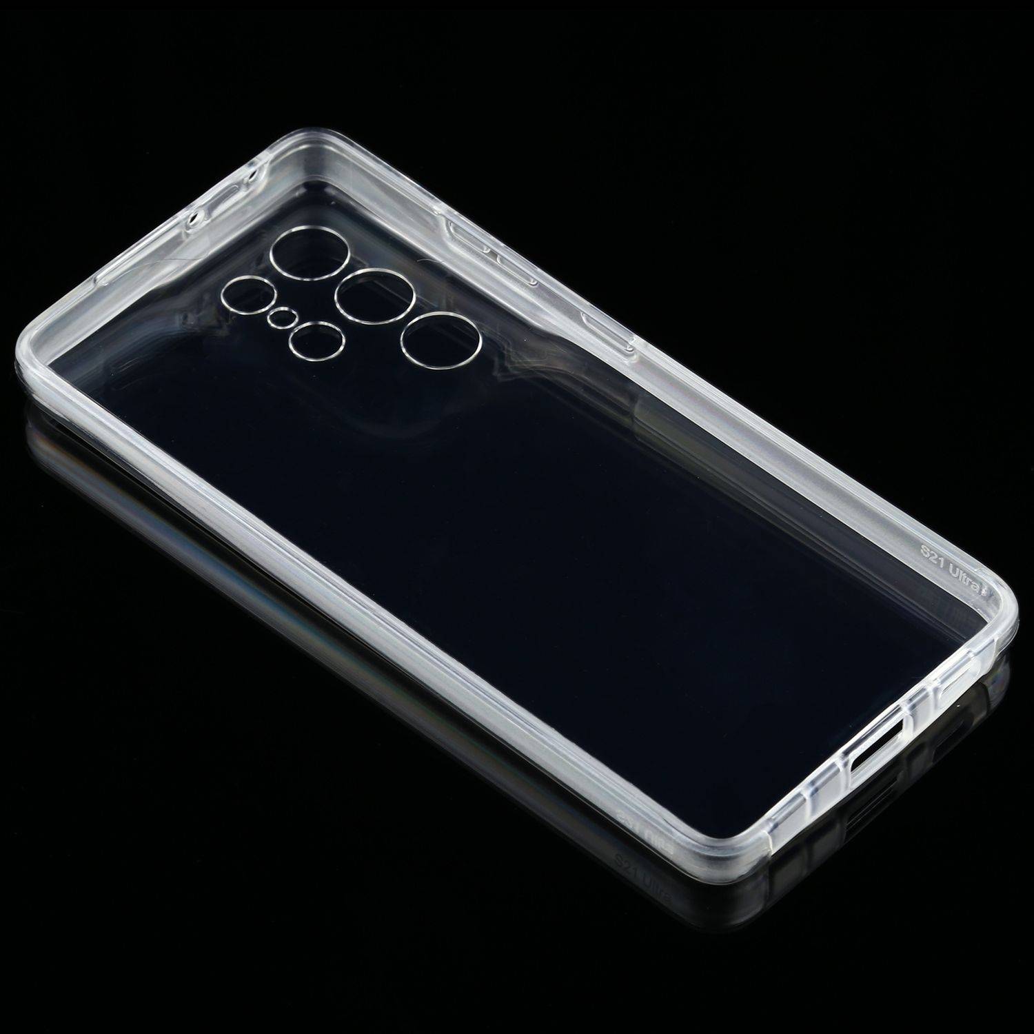 Samsung Galaxy S21 Ultra Handyhülle Full-Cover 360 Grad Flip Cover Transparent