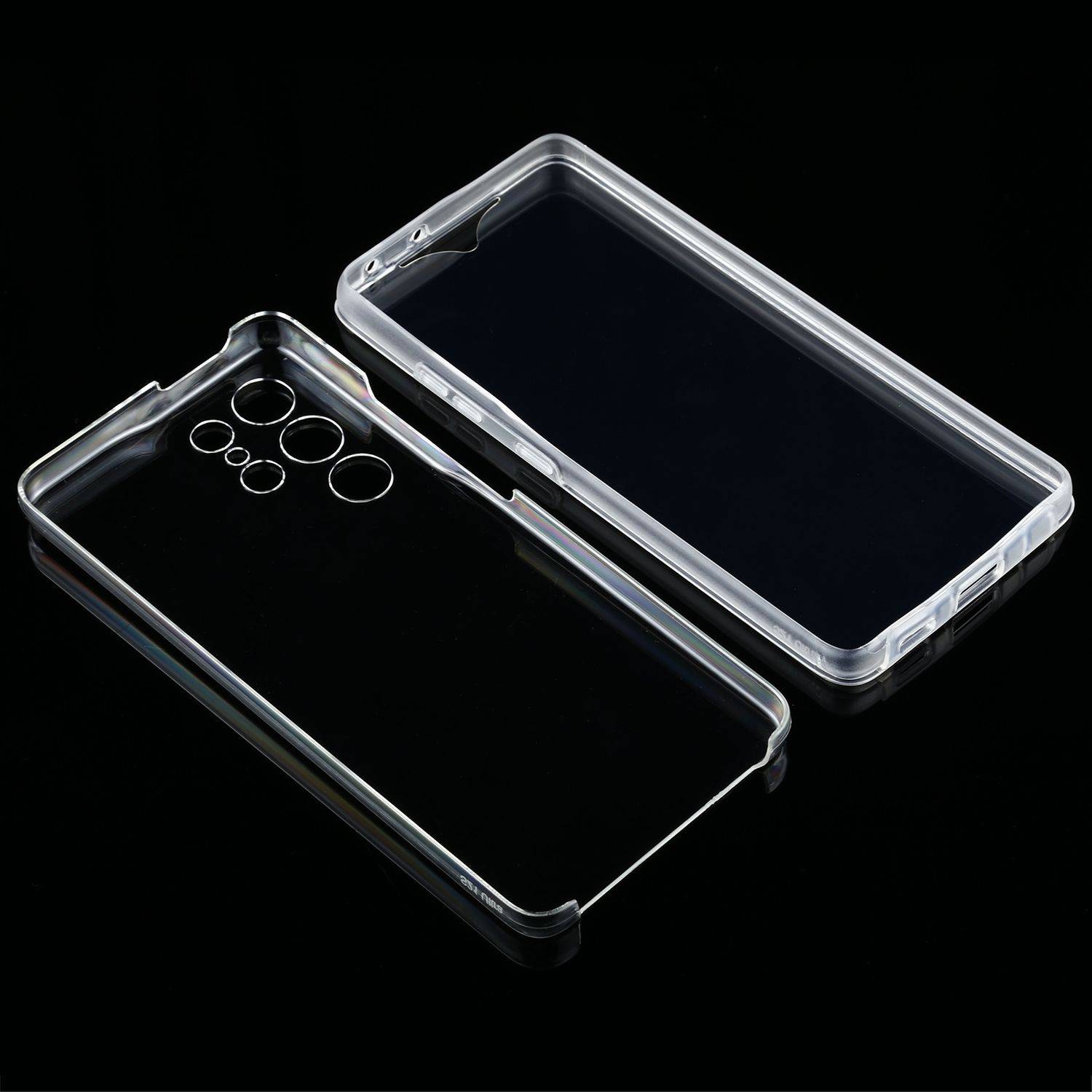Samsung Galaxy S21 Ultra Handyhülle Full-Cover 360 Grad Flip Cover Transparent