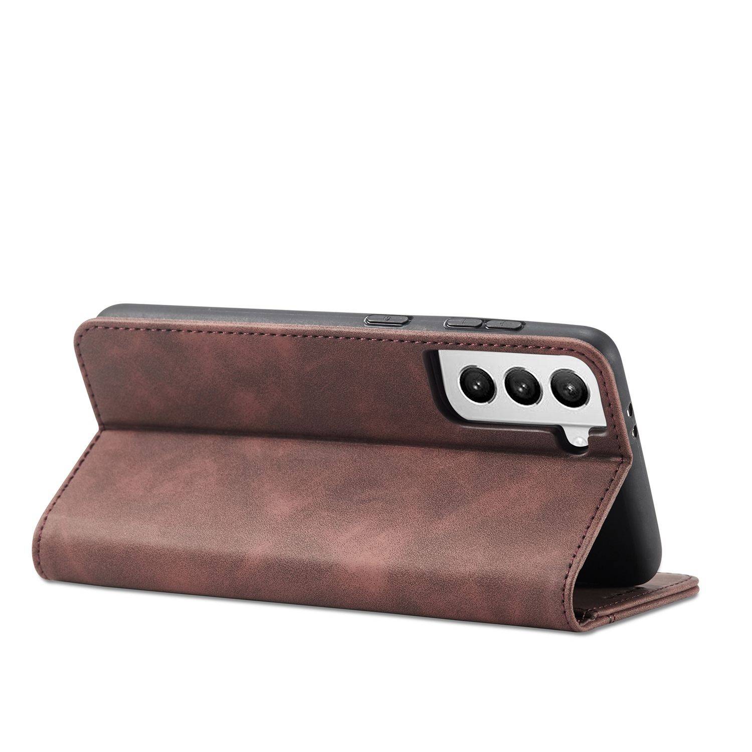 Samsung Galaxy S21 Handyhülle Schutztasche Bookcover Braun