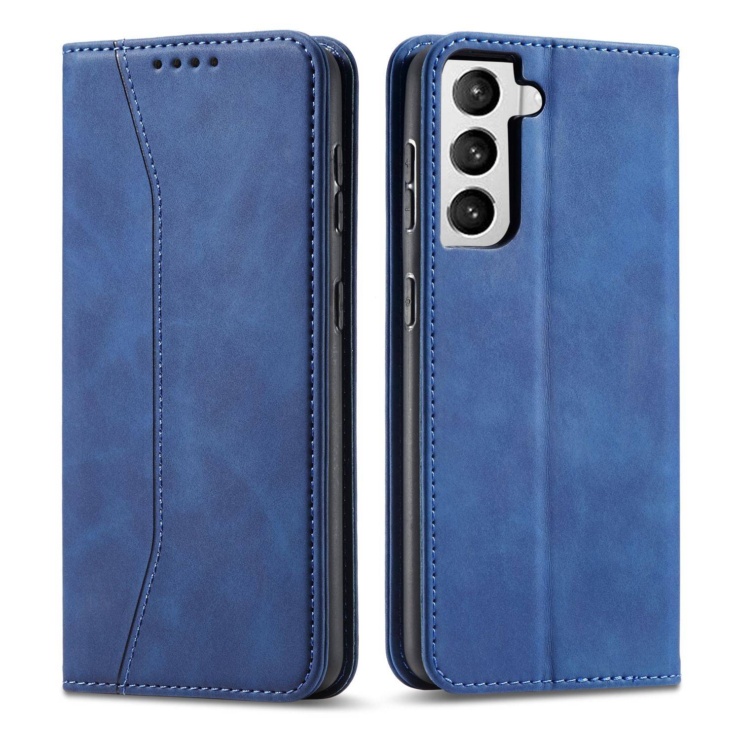 Hülle kompatibel mit Samsung Galaxy S21 Kunstleder Handyhülle - Handy Case Blau