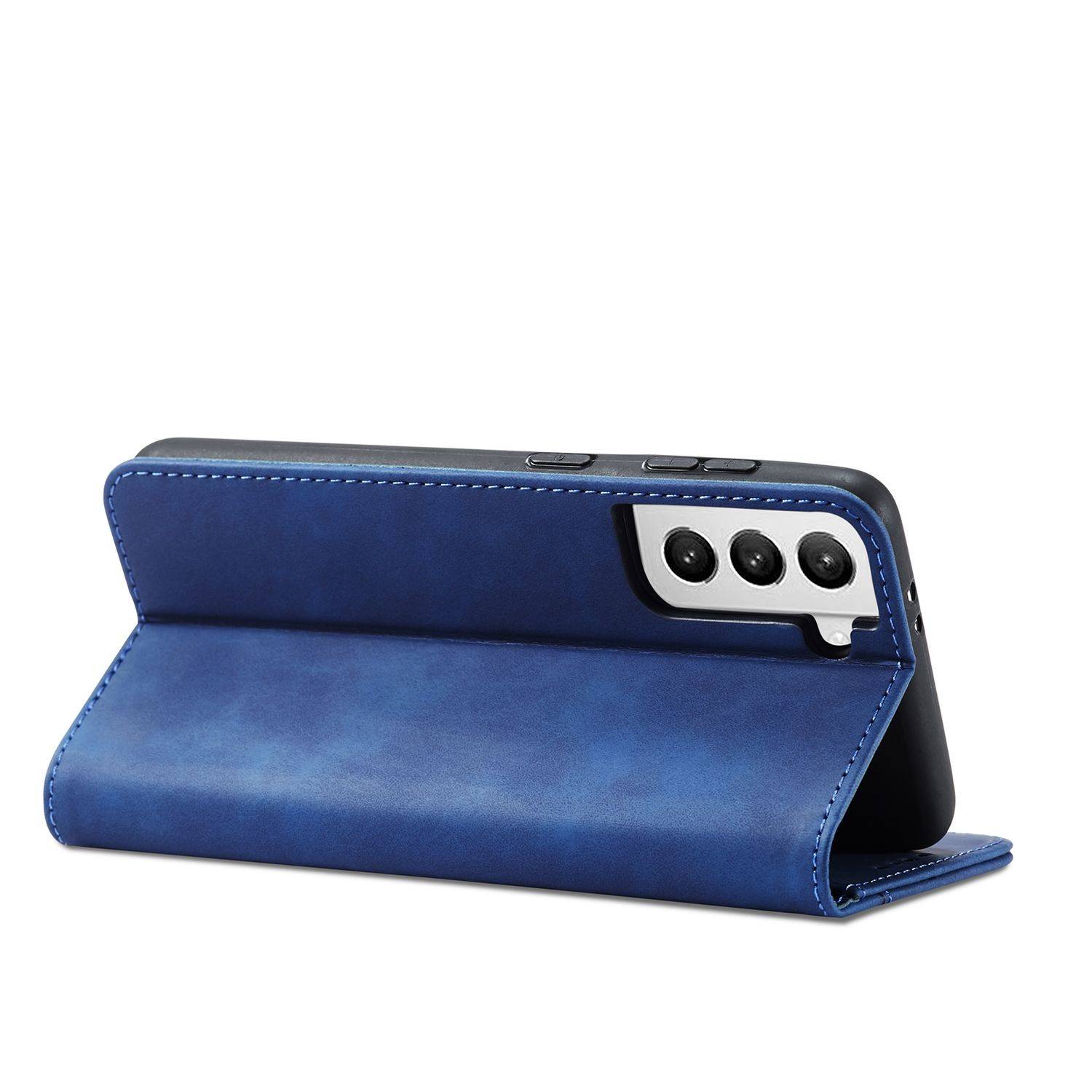 Hülle kompatibel mit Samsung Galaxy S21 Kunstleder Handyhülle - Handy Case Blau
