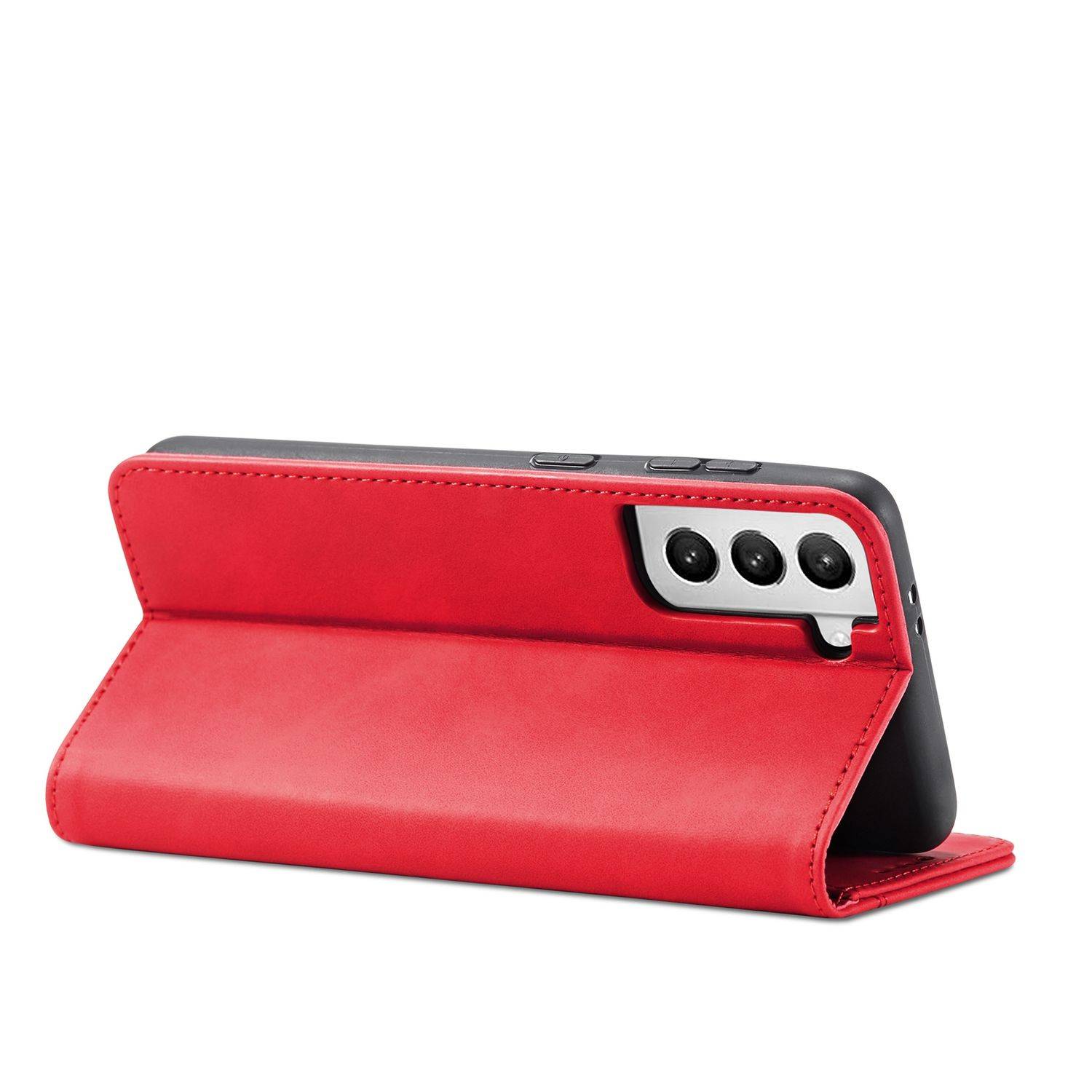 Samsung Galaxy S21 Ultra Handyhülle Schutztasche Bookcover Rot