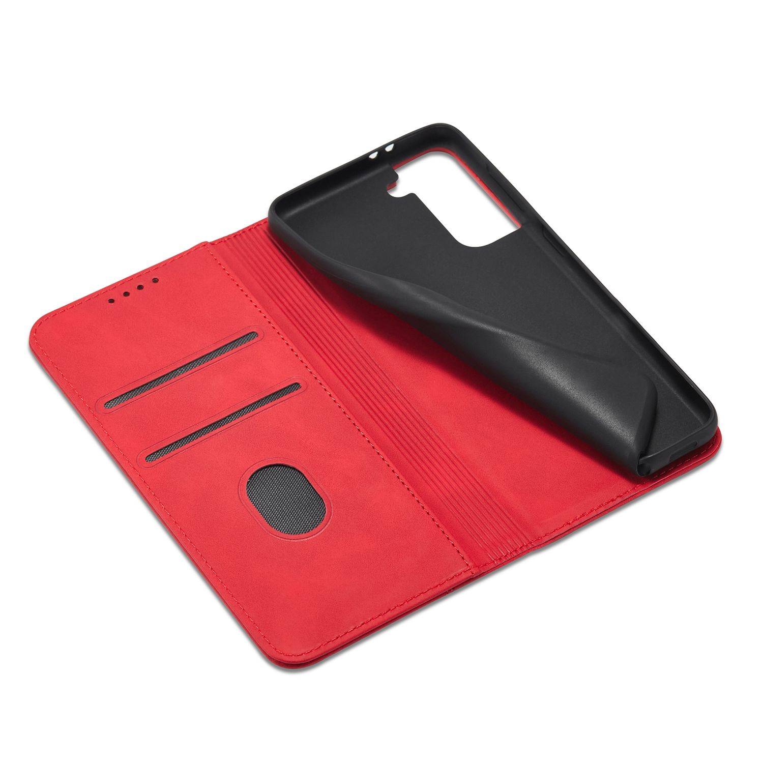 Samsung Galaxy S21 Ultra Handyhülle Schutztasche Bookcover Rot