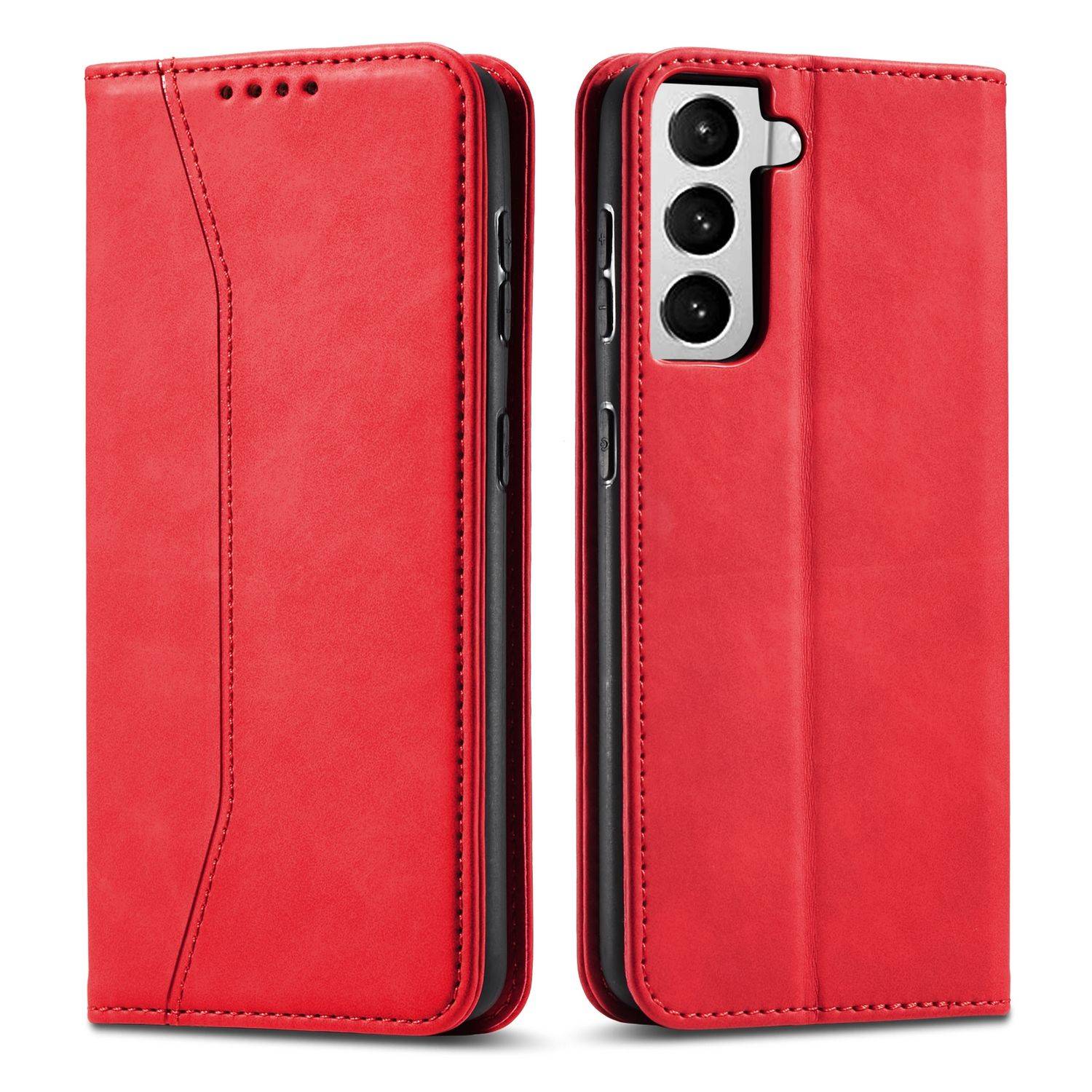 Samsung Galaxy S21 Ultra Handyhülle Schutztasche Bookcover Rot