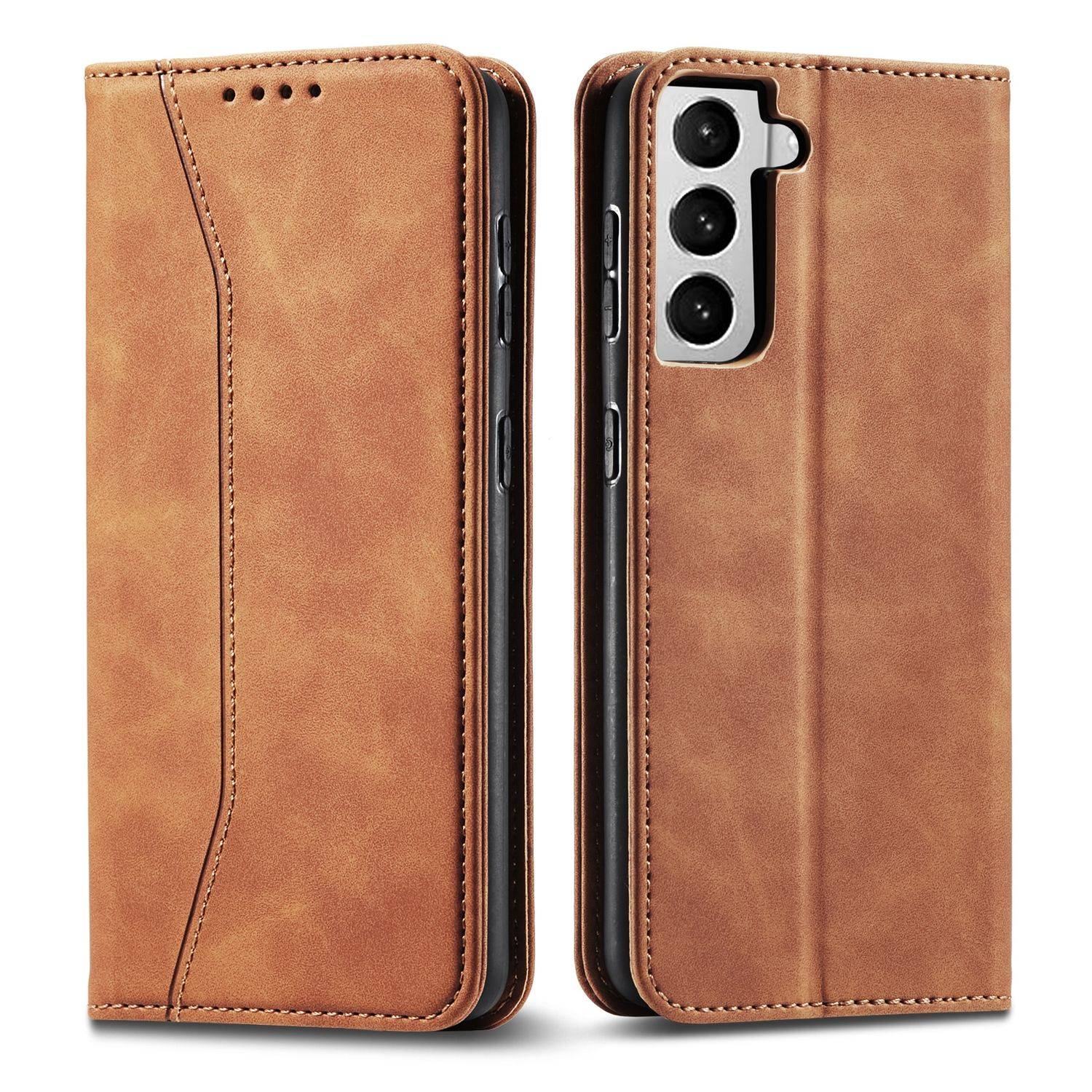 Samsung Galaxy S21 Ultra Handyhülle Schutztasche Bookcover Braun
