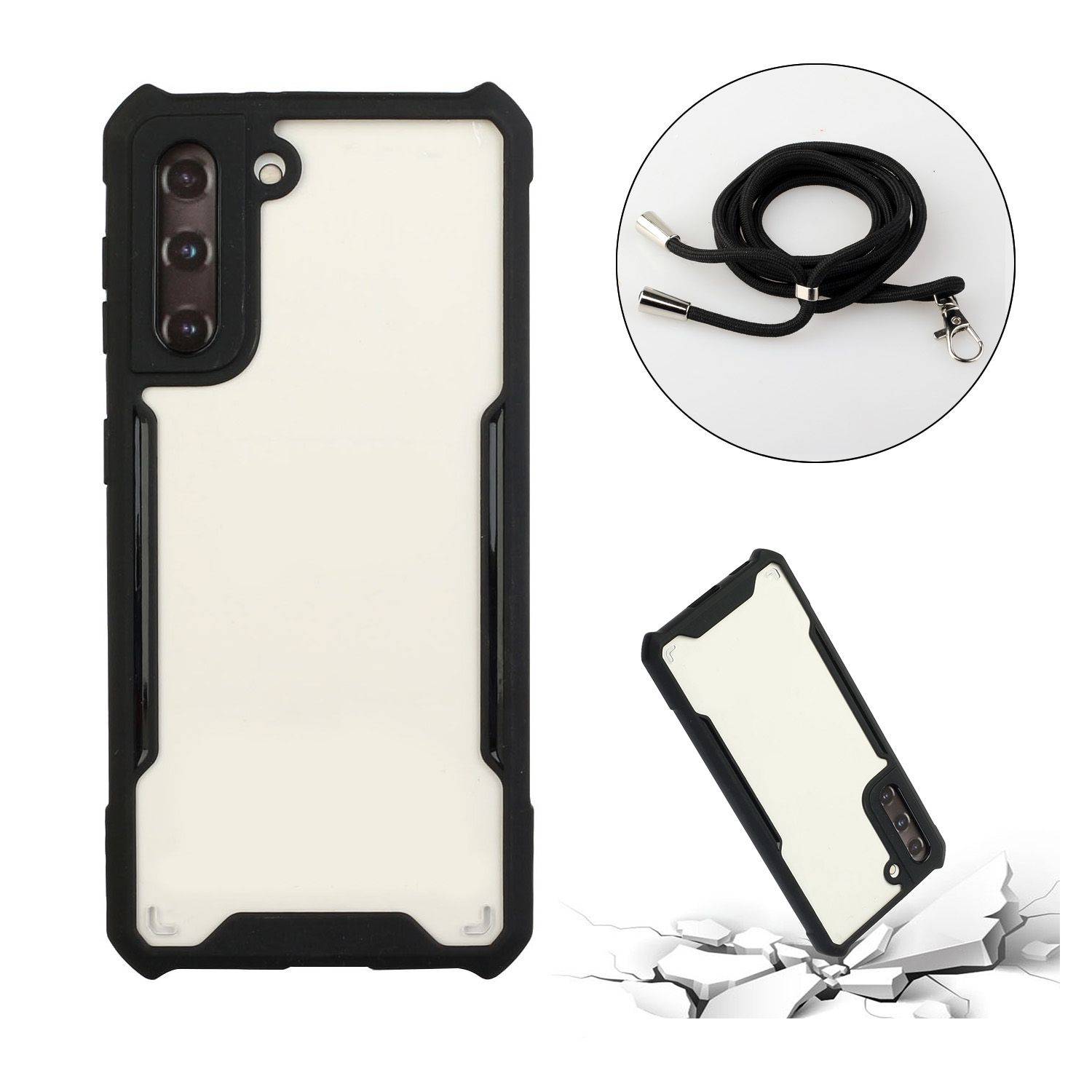 Samsung Galaxy S21 Handykette Handyhülle Umhängetasche Schwarz