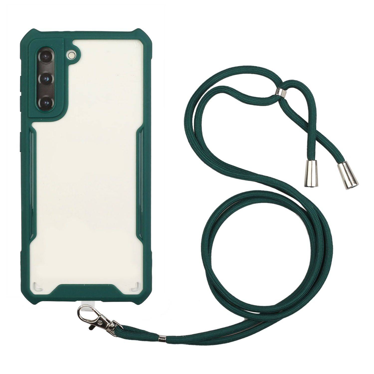 Hülle kompatibel mit Samsung Galaxy S21 Kunststoff Handykette Cover - Case Handyhülle Grün