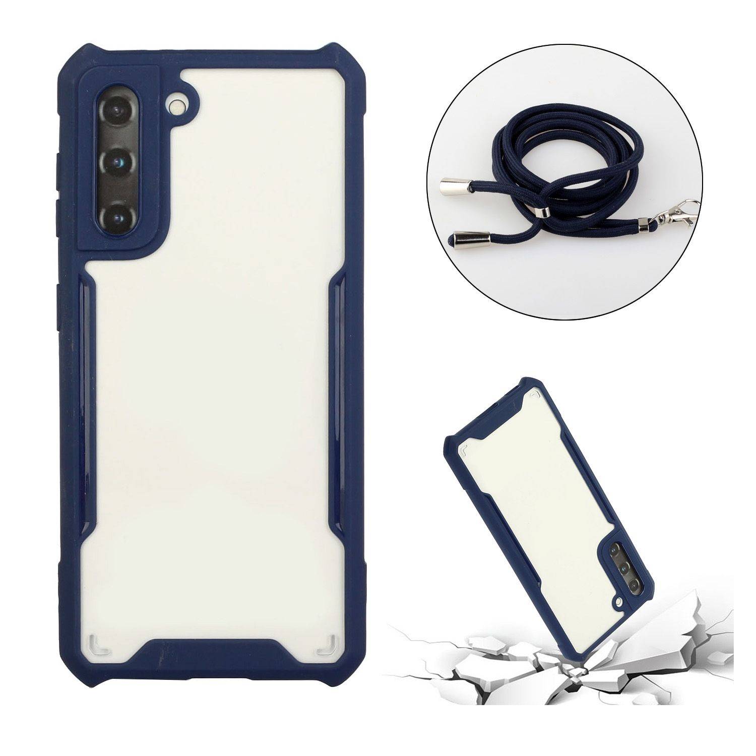 Samsung Galaxy S21 Handykette Handyhülle Umhängetasche Blau