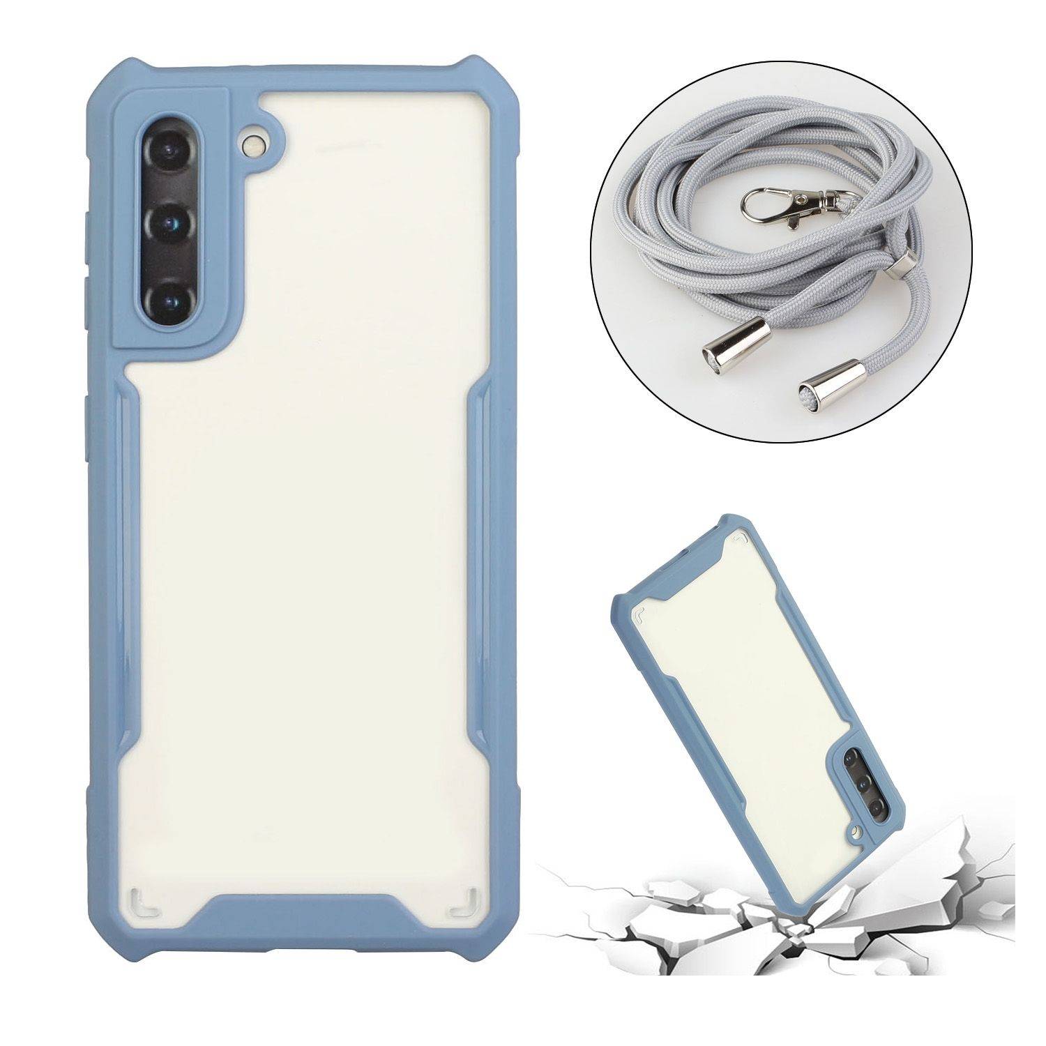 Samsung Galaxy S21 Plus Handykette Handyhülle Umhängetasche Blau