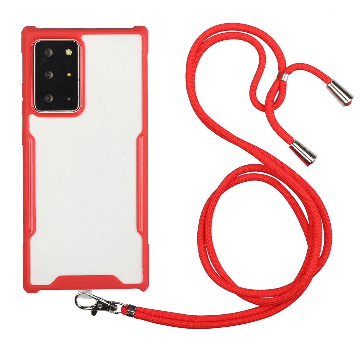 Samsung Galaxy S21 Ultra Handykette Handyhülle Umhängetasche Rot