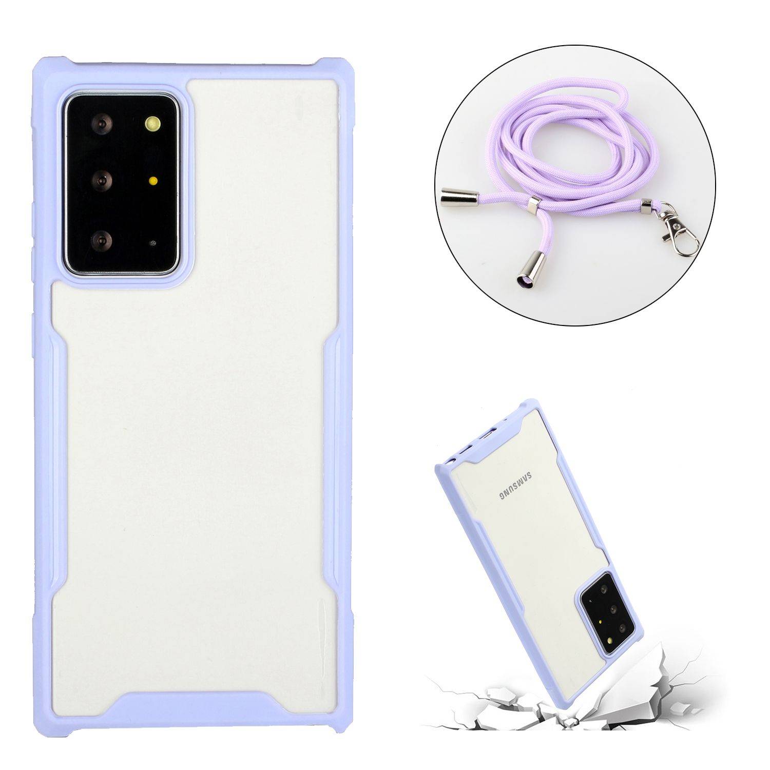 Samsung Galaxy S21 Ultra Handykette Handyhülle Bookcover Violett