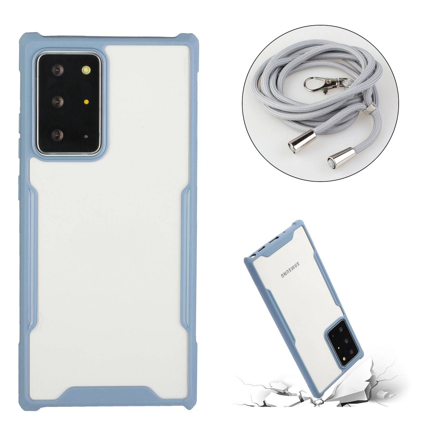 Samsung Galaxy S21 Ultra Handykette Handyhülle Umhängetasche Blau