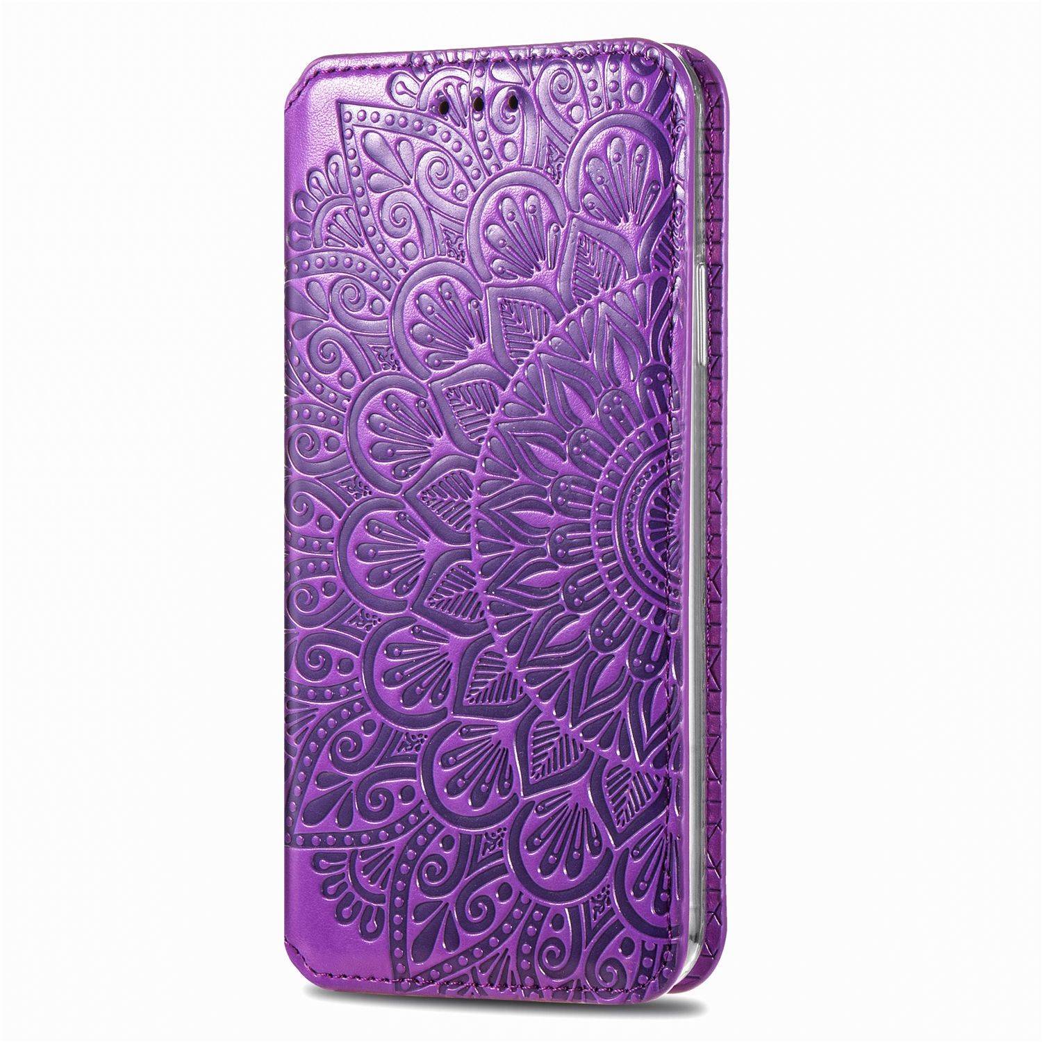 Apple iPhone 11 Pro Max Handyhülle Schutztasche Mandala Bookcover Violett