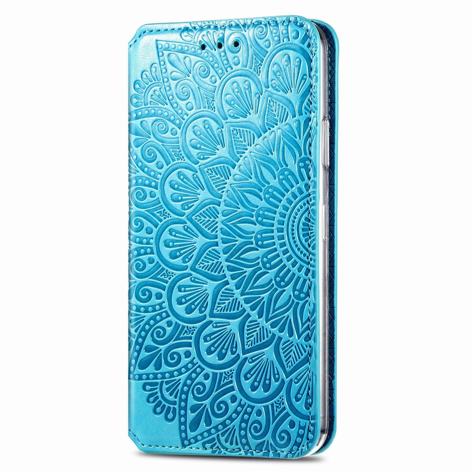 Apple iPhone 11 Pro Max Handyhülle Schutztasche Mandala Bookcover Blau