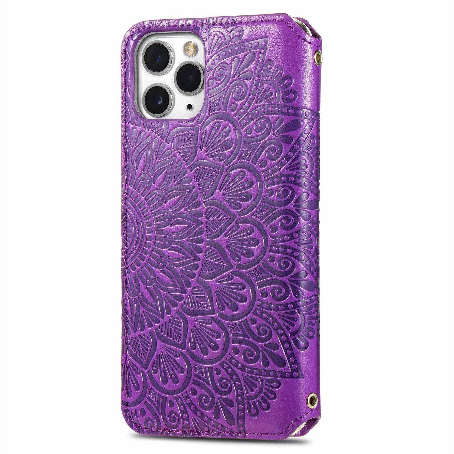 Apple iPhone 11 Pro Handyhülle Schutztasche Mandala Bookcover Violett