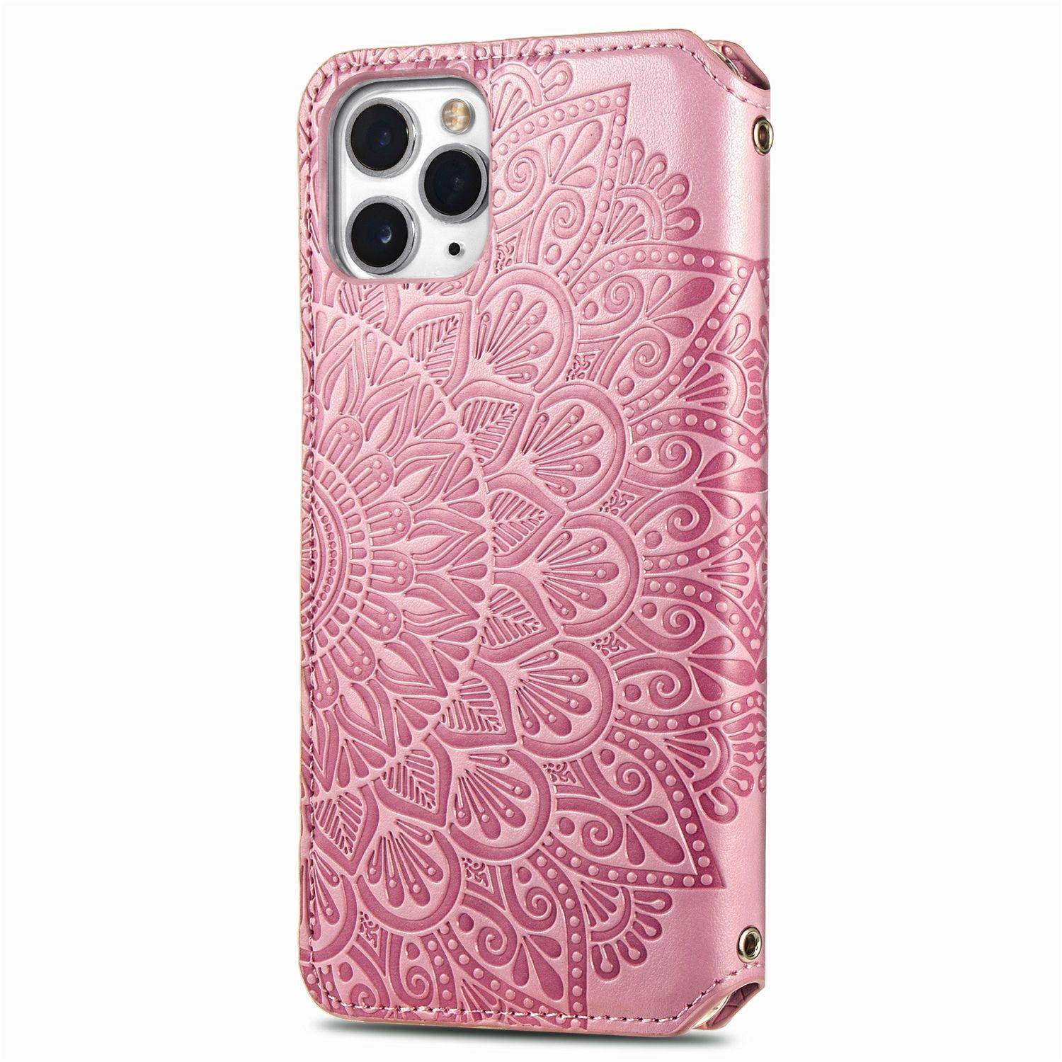 Apple iPhone 11 Pro Handyhülle Schutztasche Mandala Bookcover Rosa