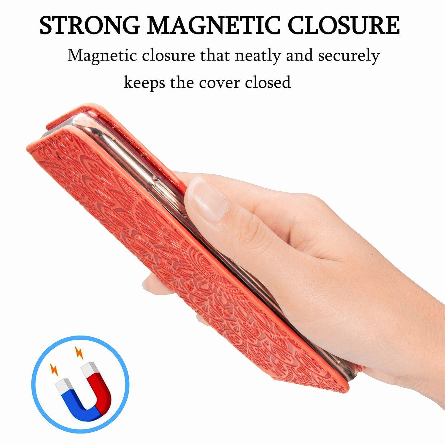 Apple iPhone 11 Pro Handyhülle Schutztasche Mandala Bookcover Rot