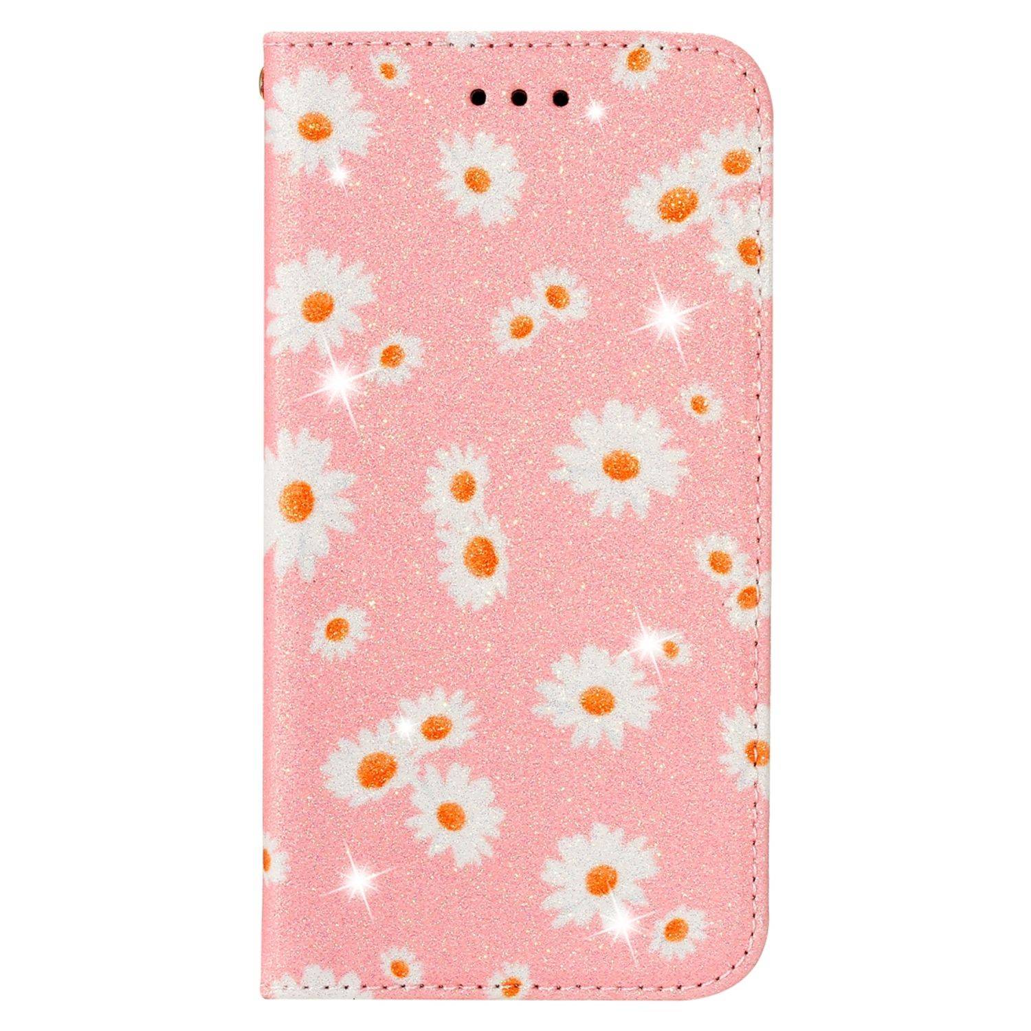 Apple iPhone 12 Pro Max Handyhülle Schutzcase Blumen Bookcover Rosa